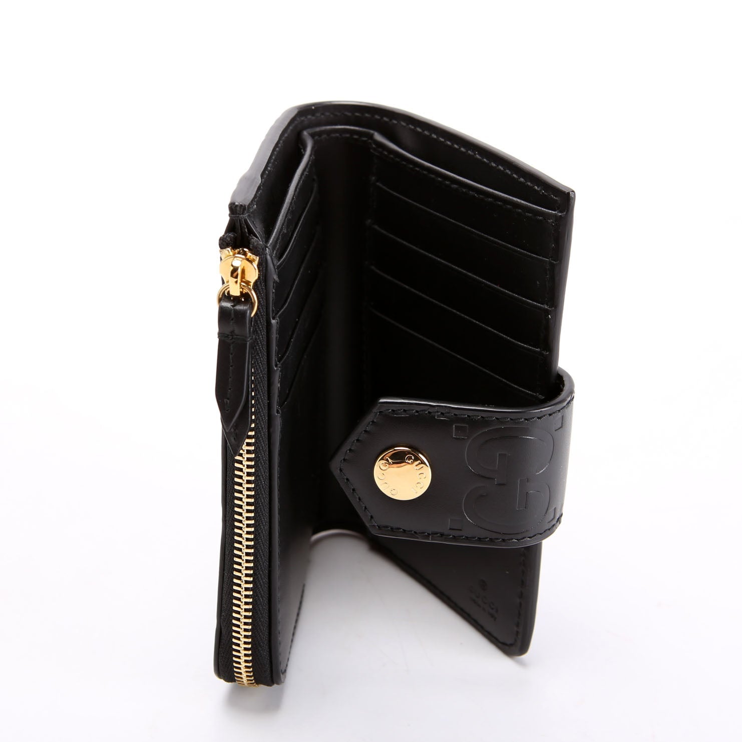 790131 Jumbo GG Leather Medium Bifold Wallet Black