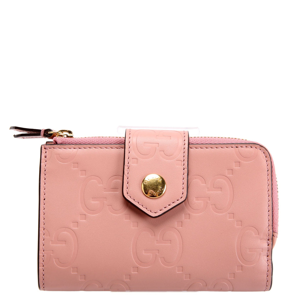Gucci 790131 Jumbo GG Leather Medium Bifold Wallet Pink