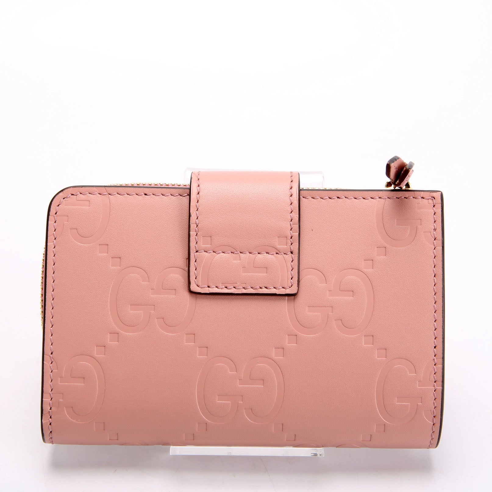 Gucci 790131 Jumbo GG Leather Medium Bifold Wallet Pink