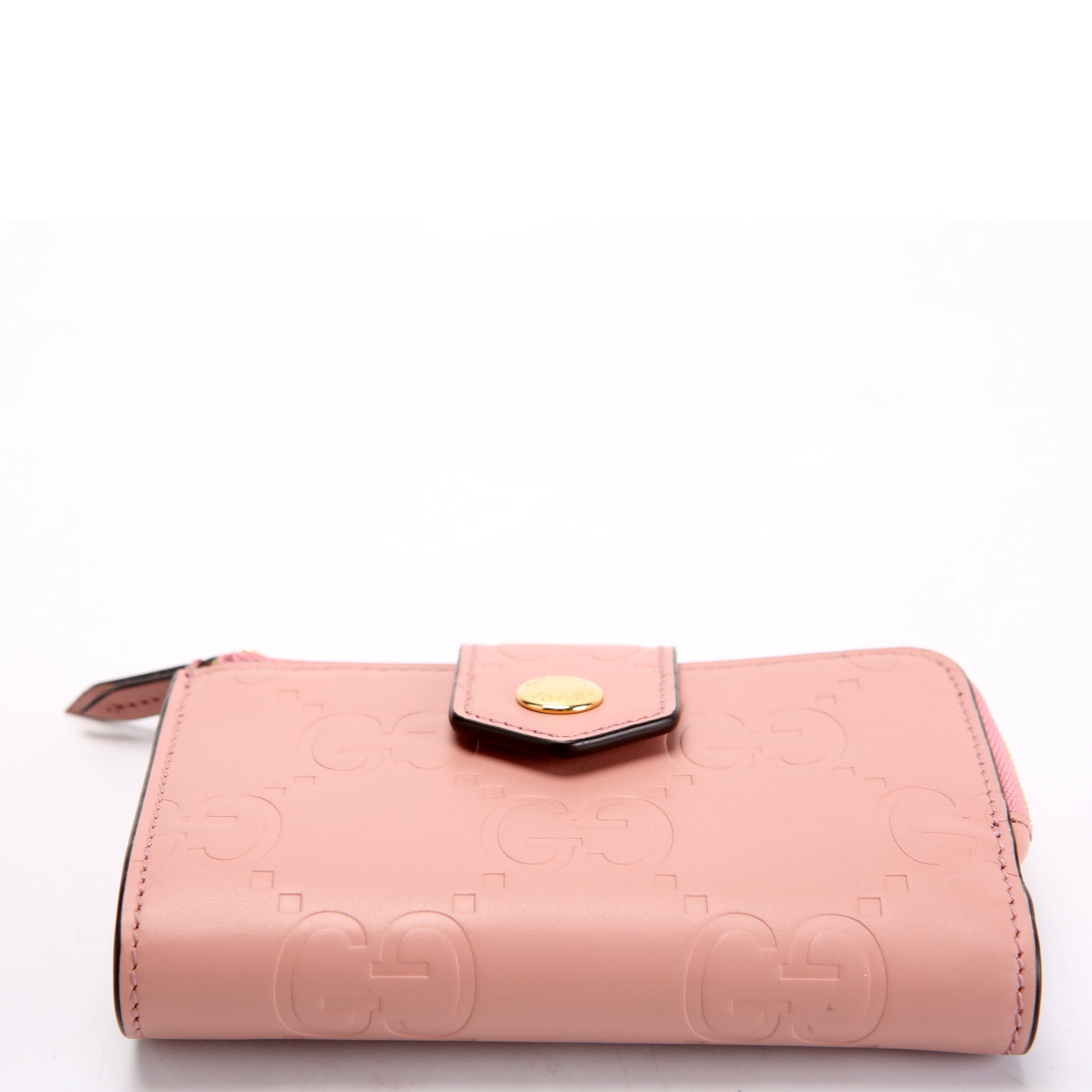 Gucci 790131 Jumbo GG Leather Medium Bifold Wallet Pink