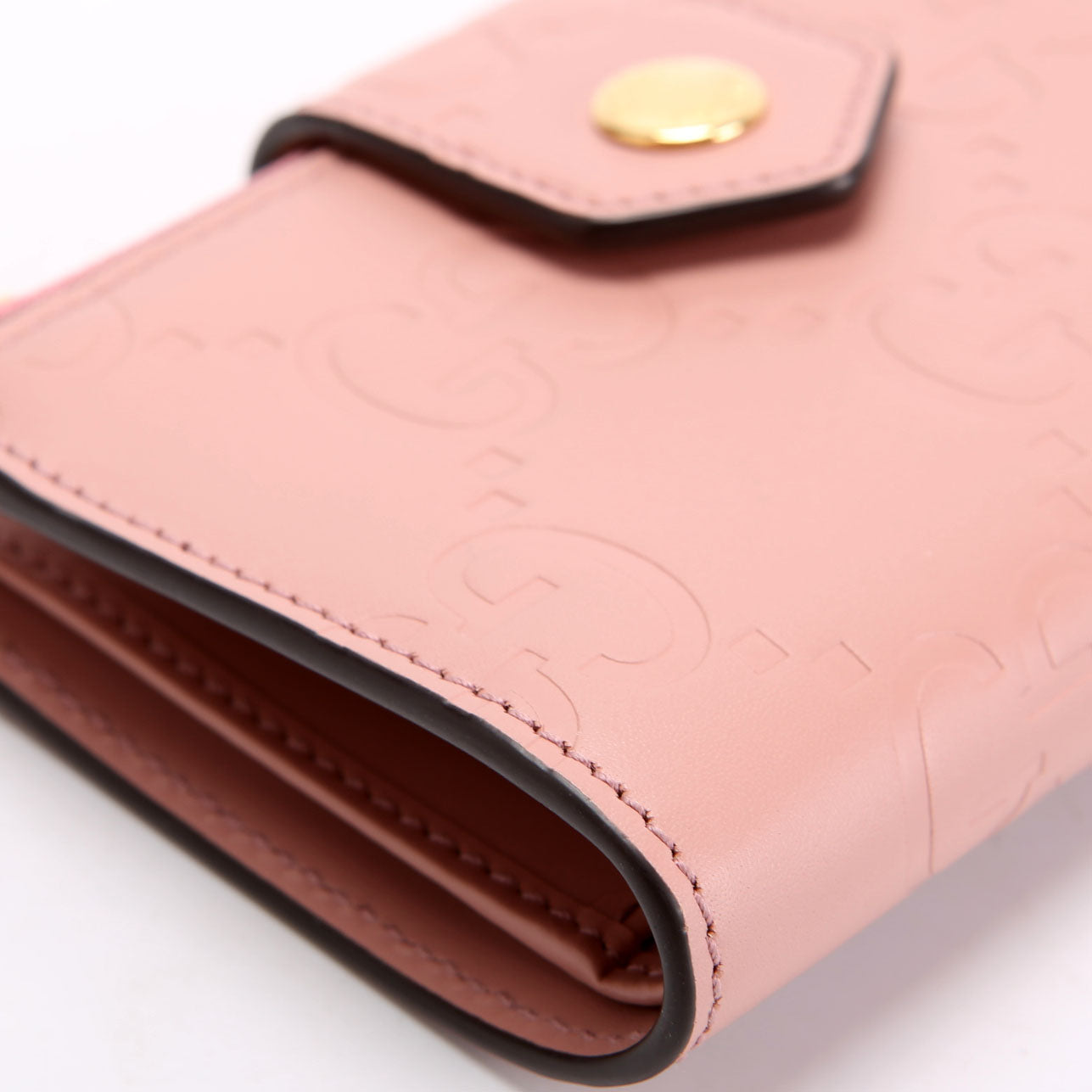 Gucci 790131 Jumbo GG Leather Medium Bifold Wallet Pink
