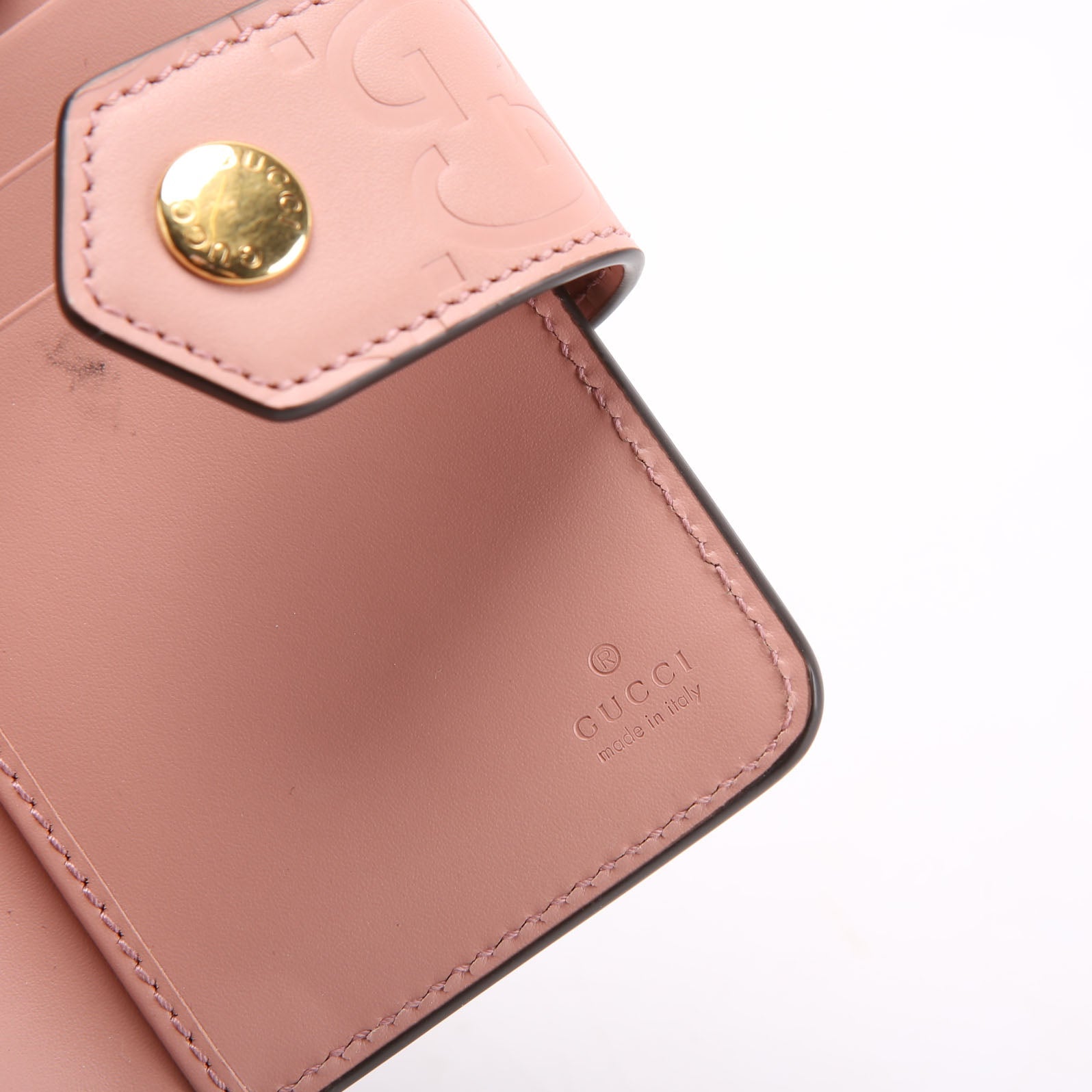 Gucci 790131 Jumbo GG Leather Medium Bifold Wallet Pink