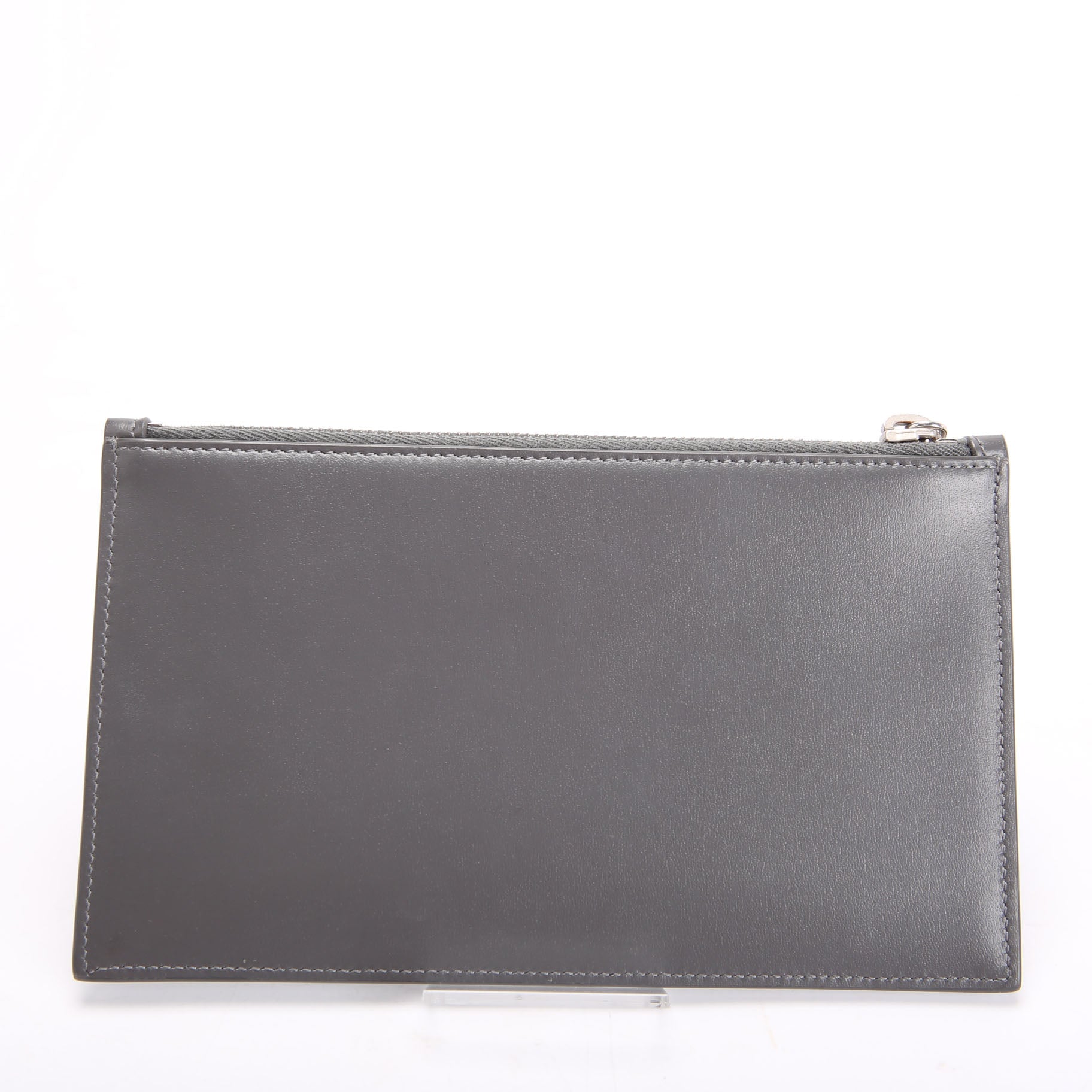SAINT LAURENT 635097 Calfskin Pouch Small Grey