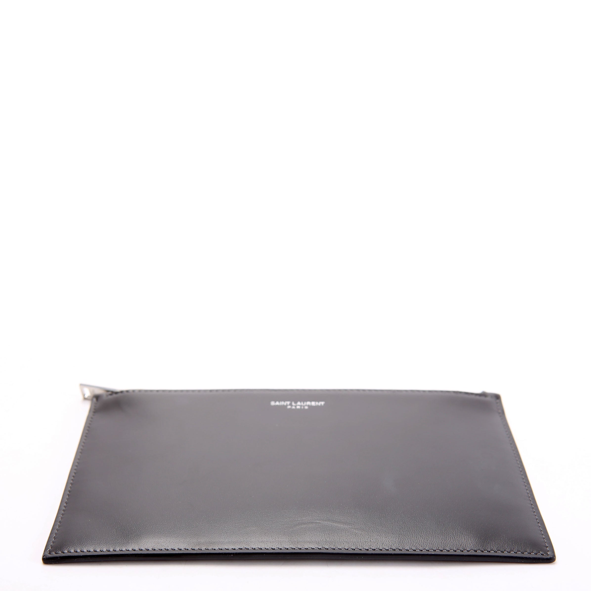 SAINT LAURENT 635097 Calfskin Pouch Small Grey