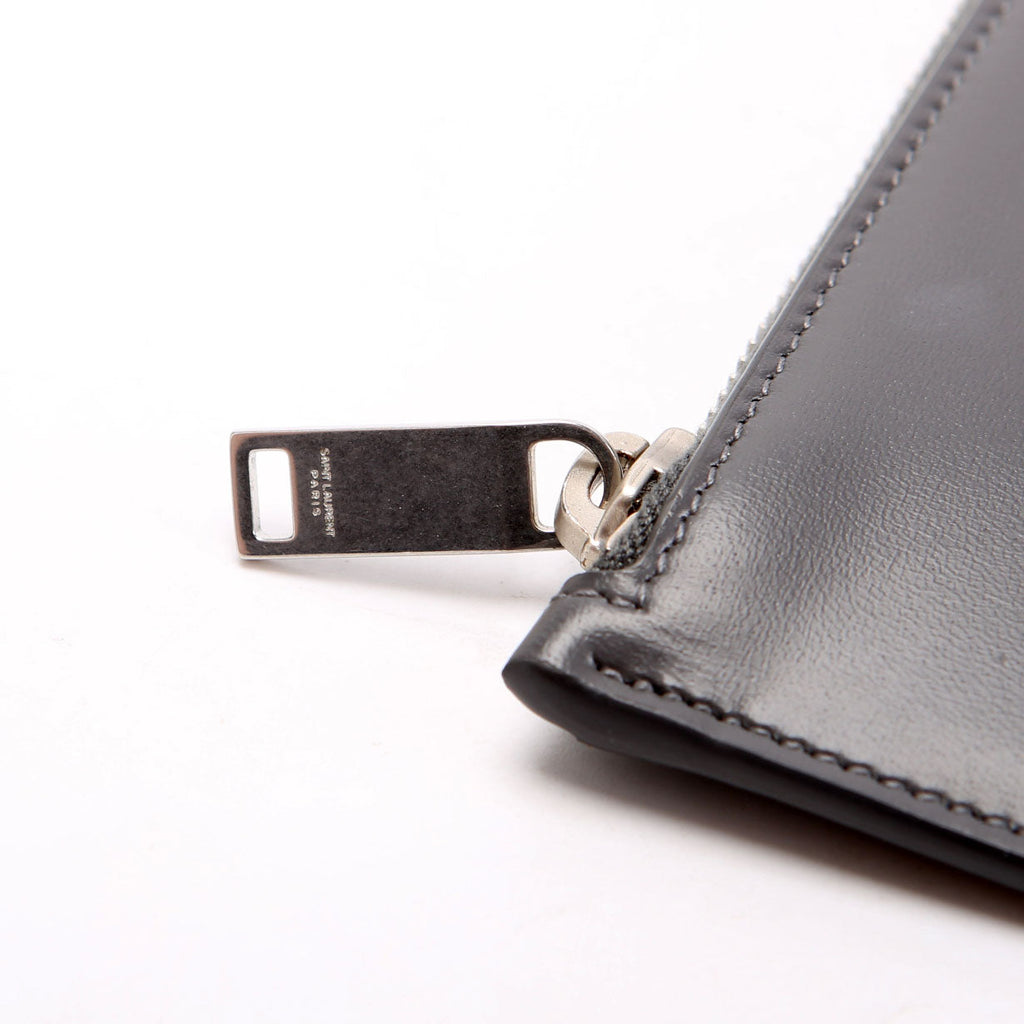 SAINT LAURENT 635097 Calfskin Pouch Small Grey
