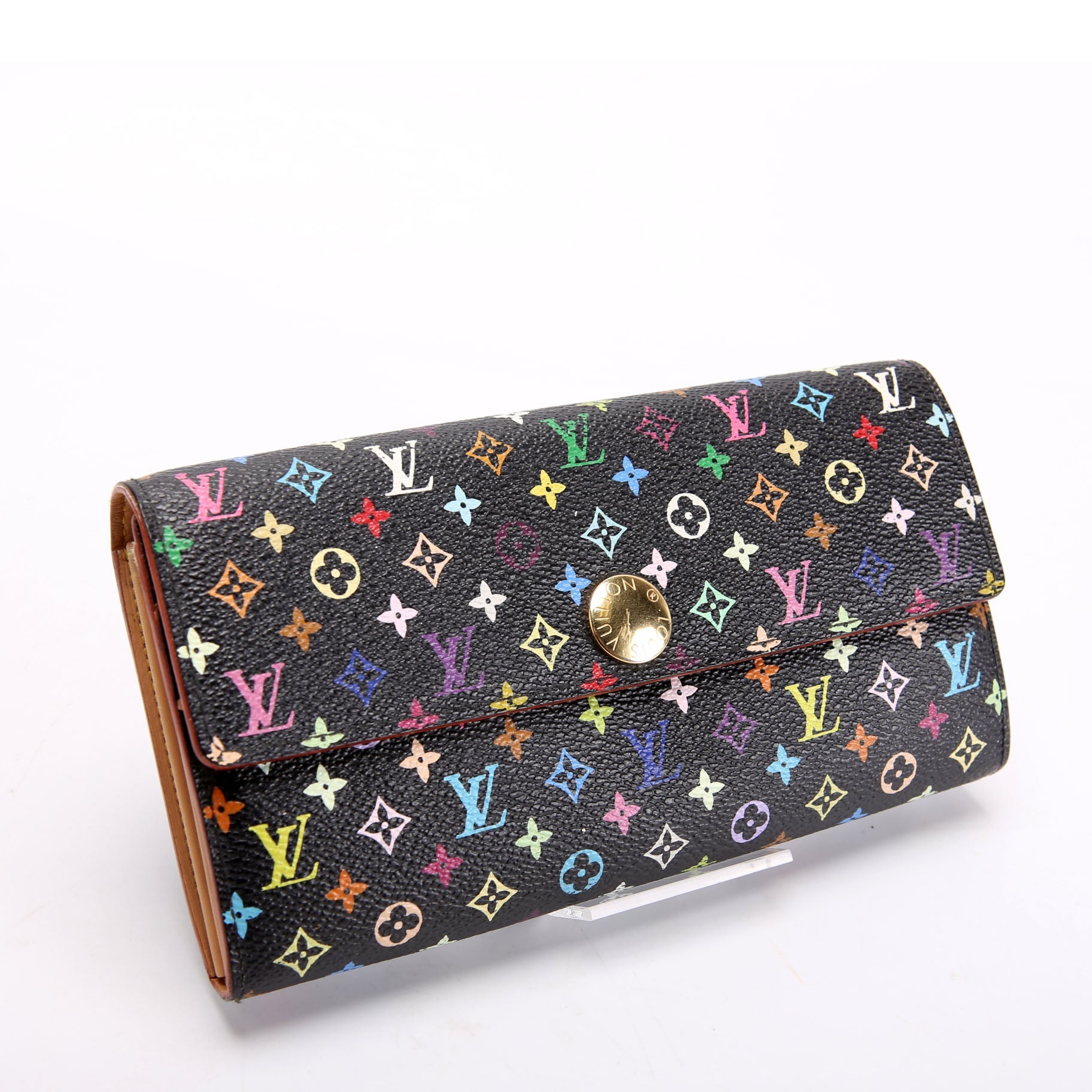 Sarah Wallet Multicolor Monogram Black
