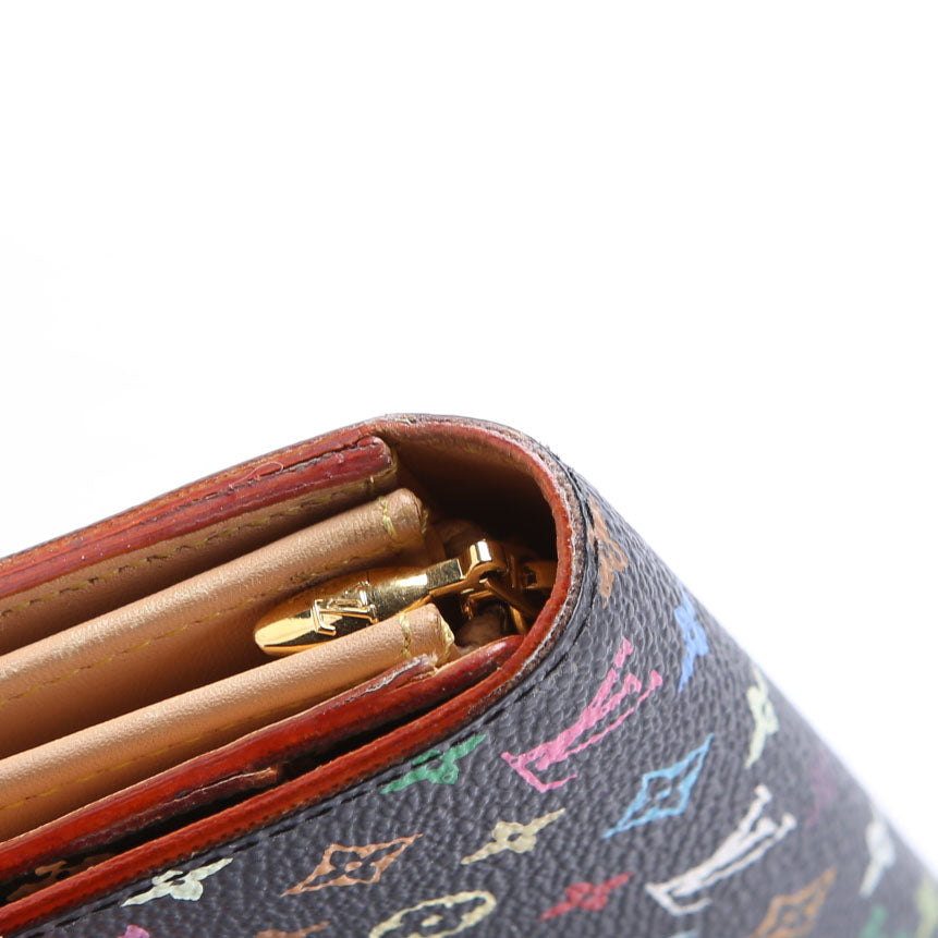 Sarah Wallet Multicolor Monogram Black