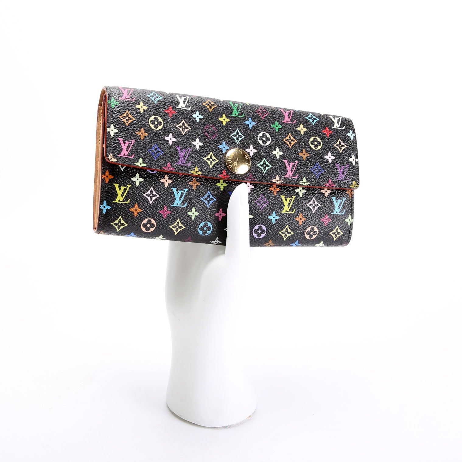 Sarah Wallet Multicolor Monogram Black