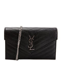 SAINT LAURENT Envelope Chain Wallet 857605 Black