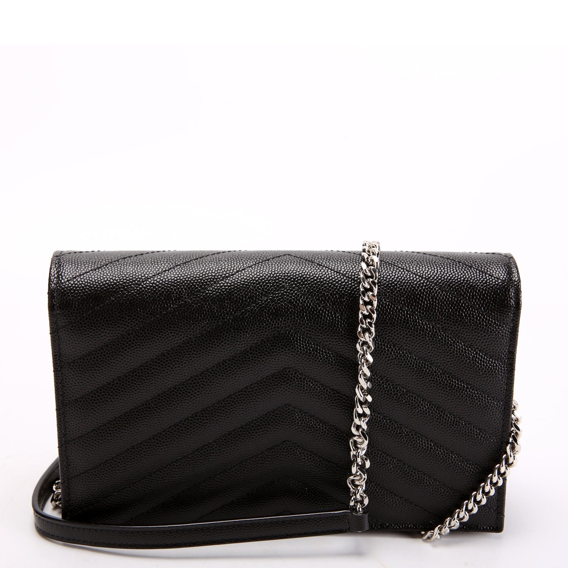 SAINT LAURENT Envelope Chain Wallet 857605 Black