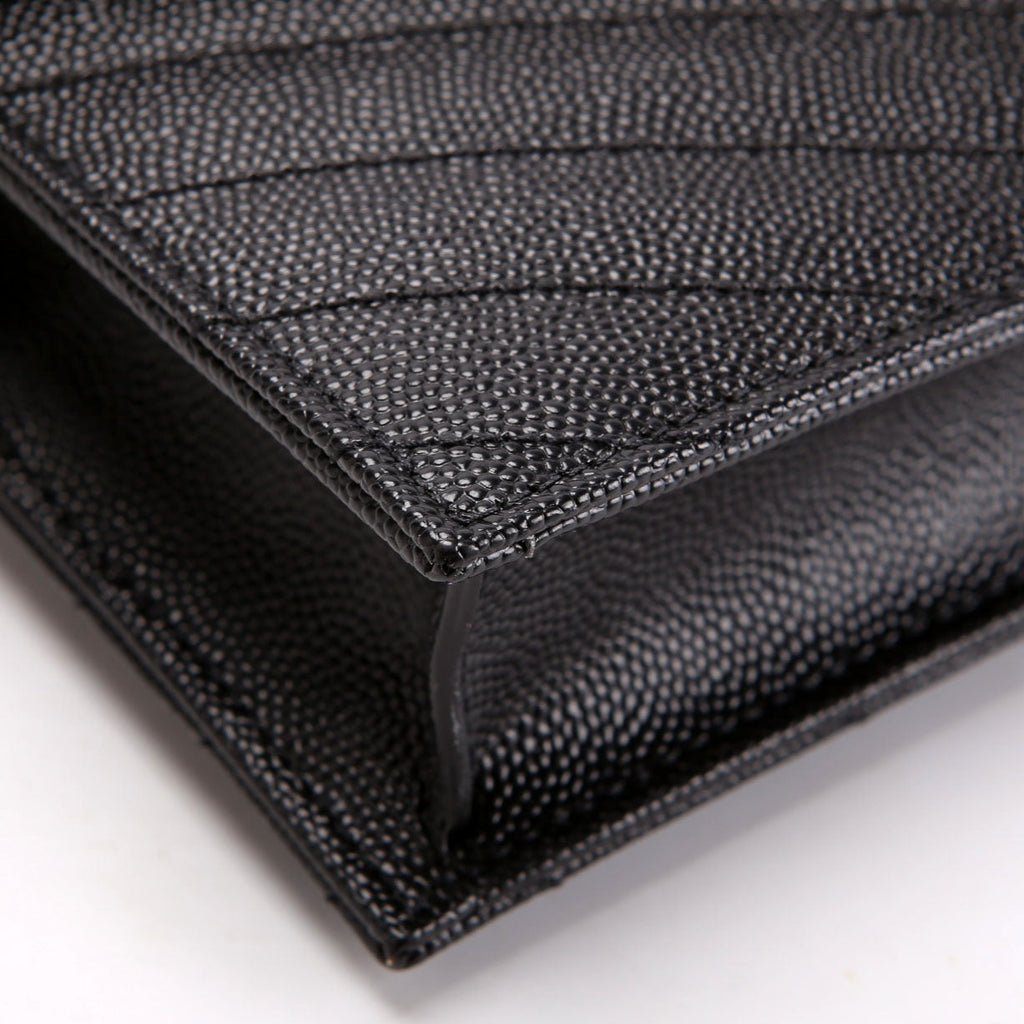 SAINT LAURENT Envelope Chain Wallet 857605 Black