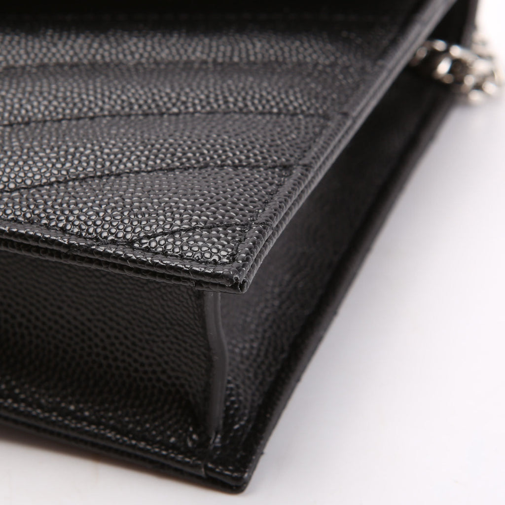 SAINT LAURENT Envelope Chain Wallet 857605 Black