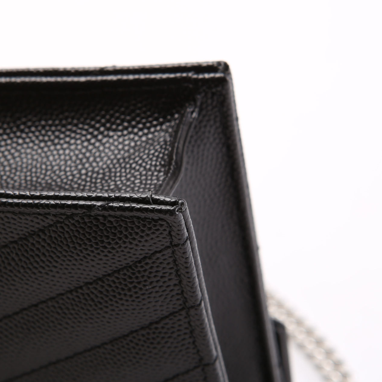 SAINT LAURENT Envelope Chain Wallet 857605 Black