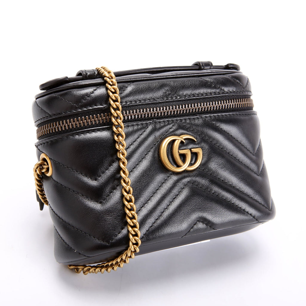 699515 GG Marmont Mini Top Handle Black