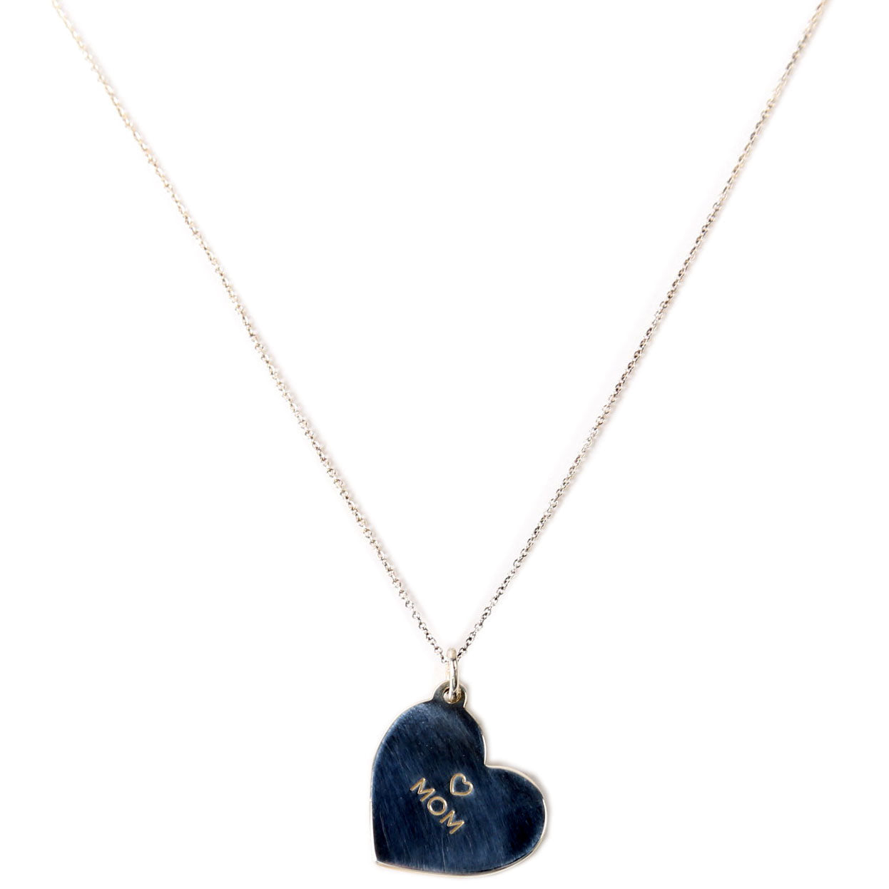 Mom Heart Charm Pendant Necklace 925