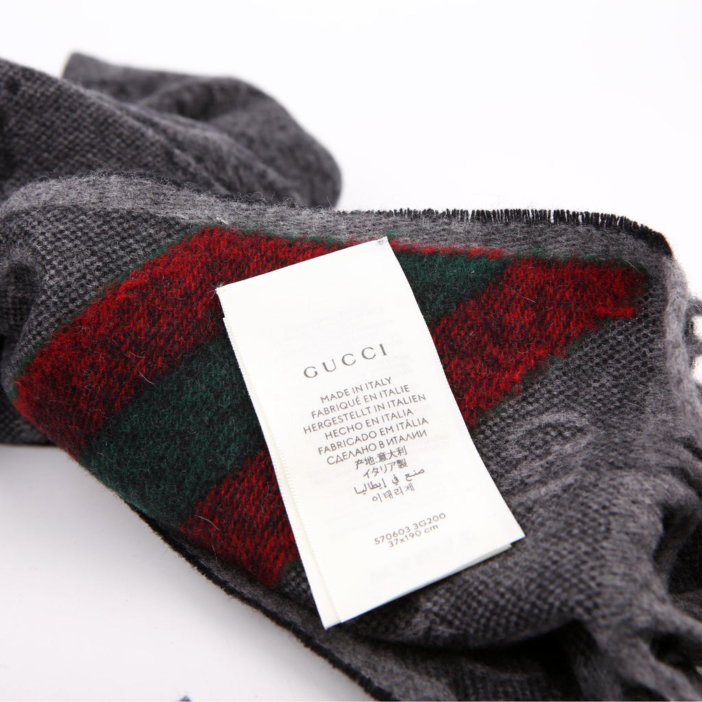 Gucci GG Web Wool Stole Scarf