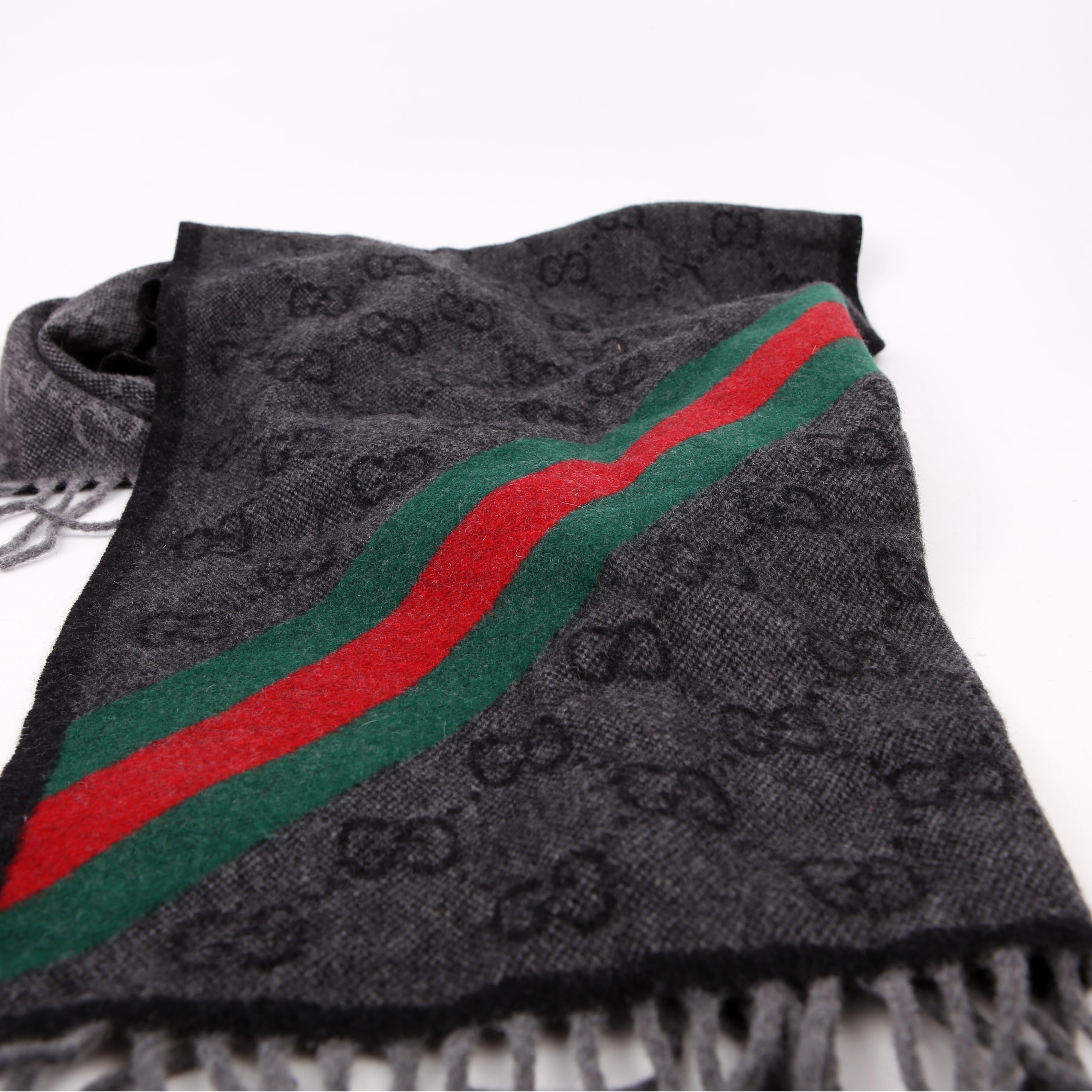 Gucci GG Web Wool Stole Scarf
