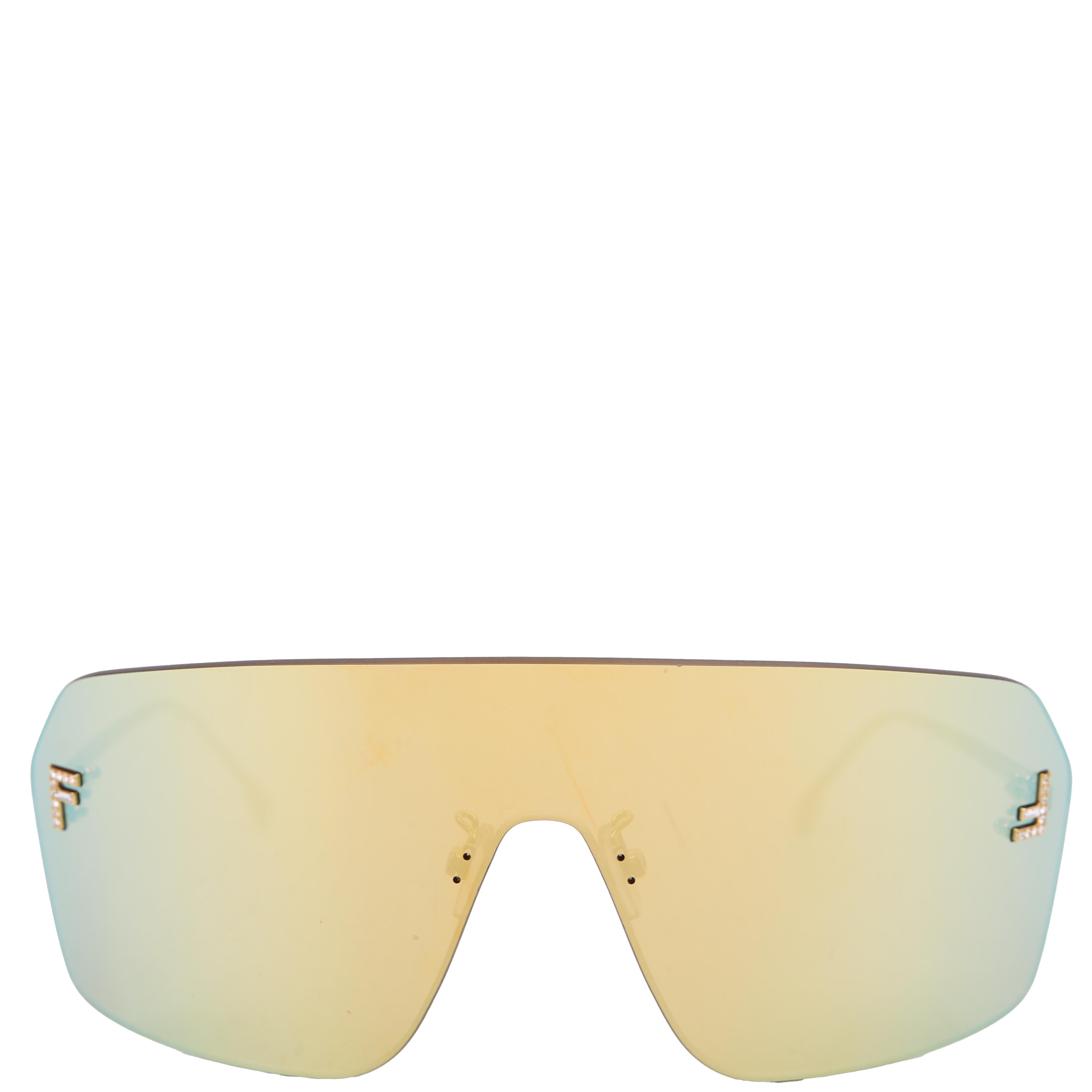 Fendi FE4121 Mirror Crystal Sunglasses Yellow/Green