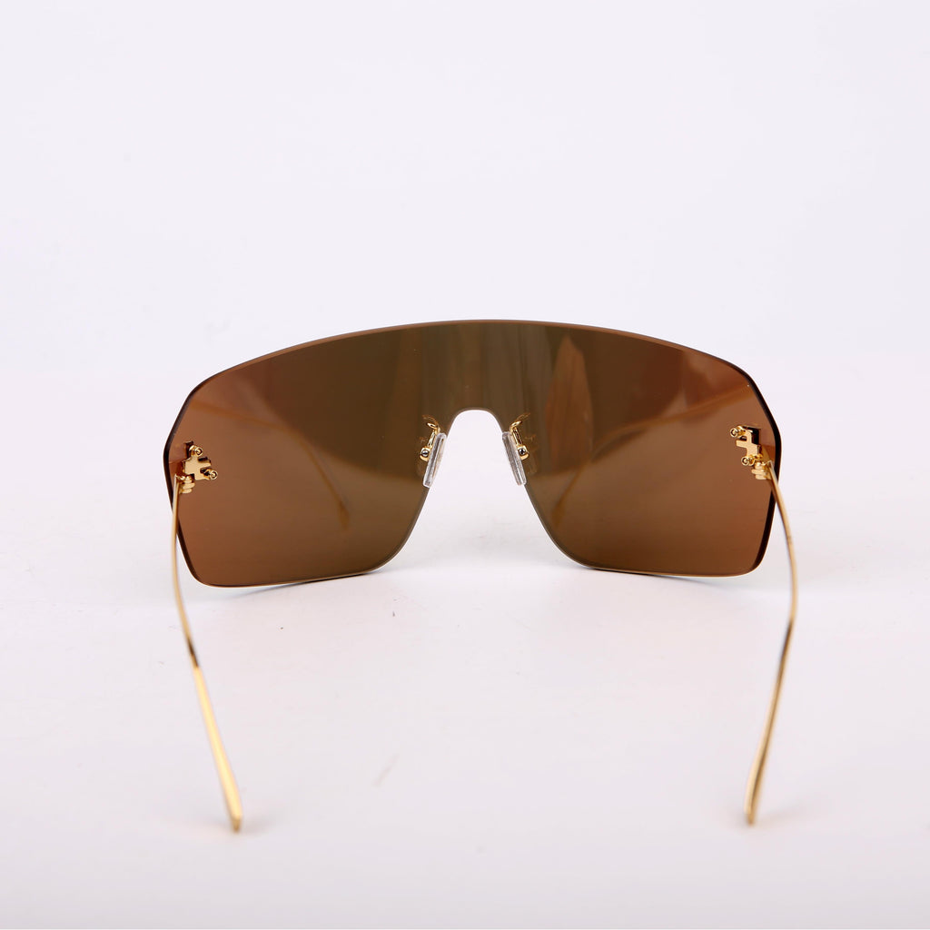 Fendi FE4121 Mirror Crystal Sunglasses Yellow/Green