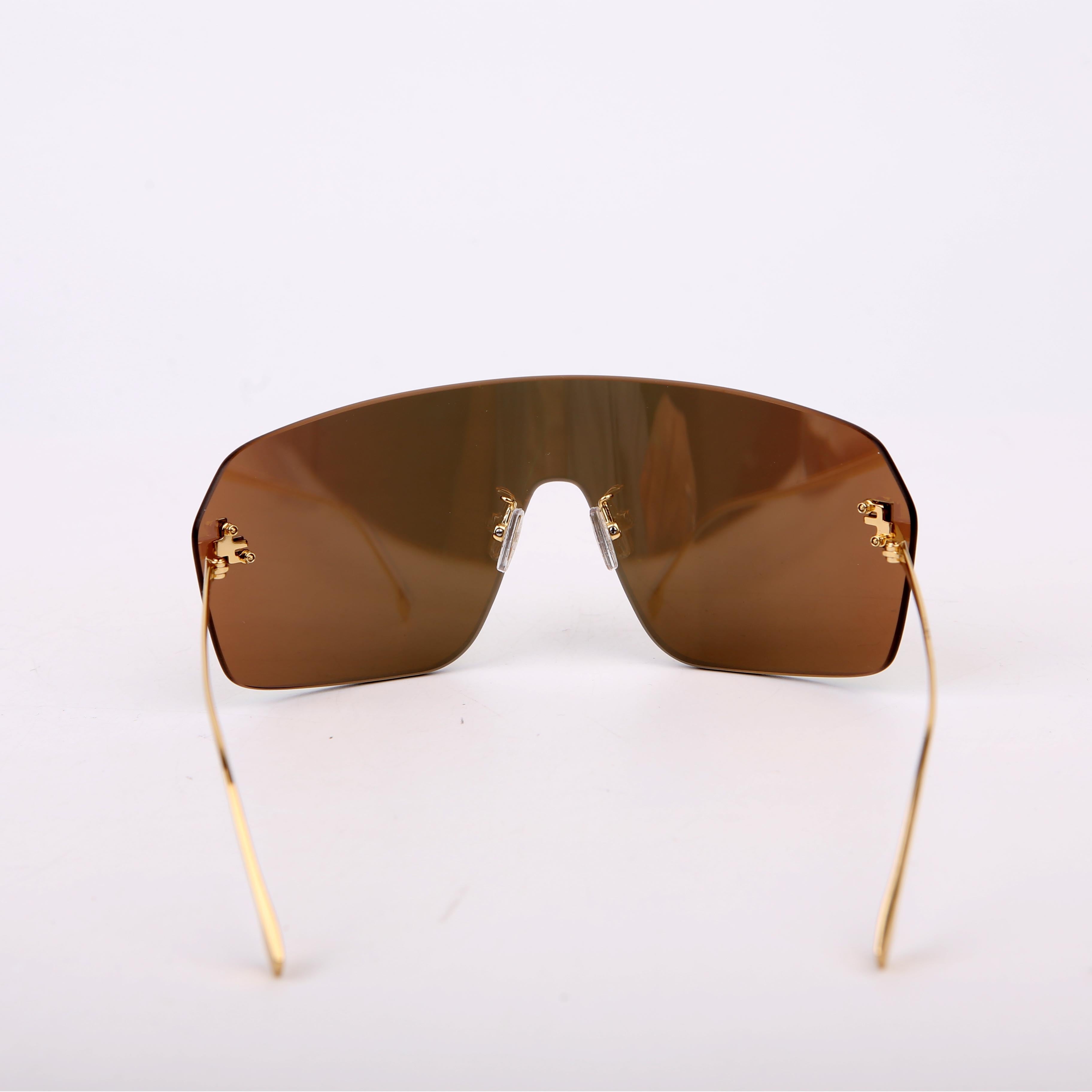 Fendi FE4121 Mirror Crystal Sunglasses Yellow/Green