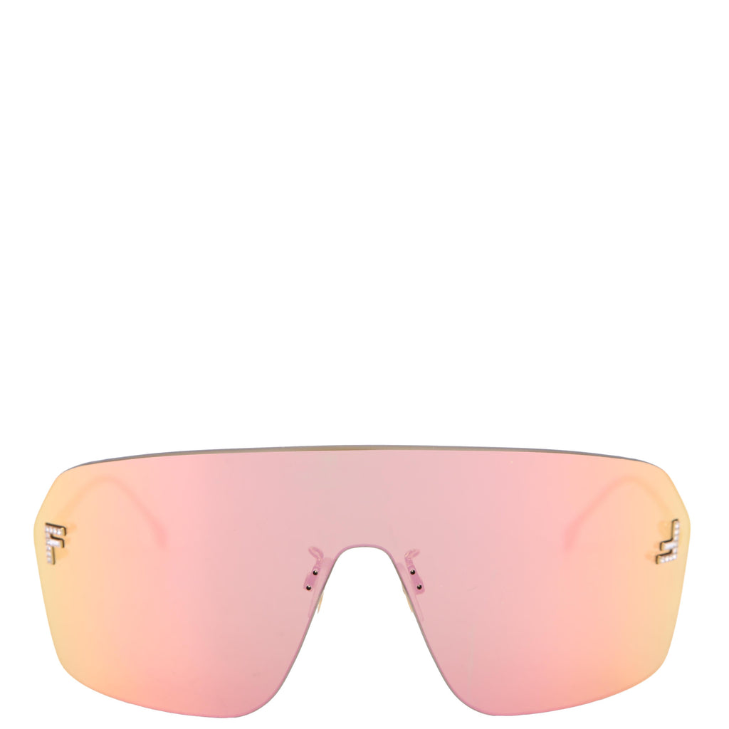 Fendi FE4121 Mirror Crystal Sunglasses Pink/Yellow