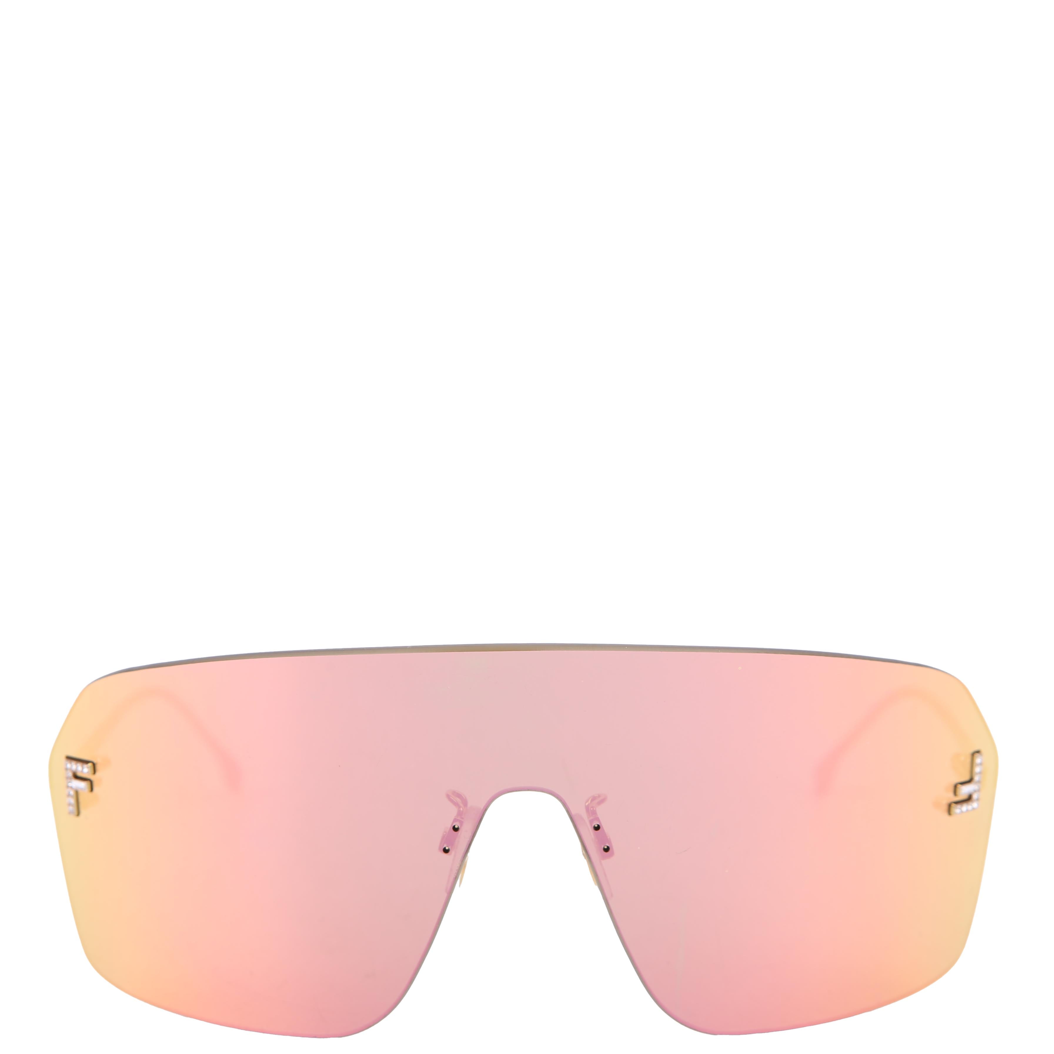 Fendi FE4121 Mirror Crystal Sunglasses Pink/Yellow
