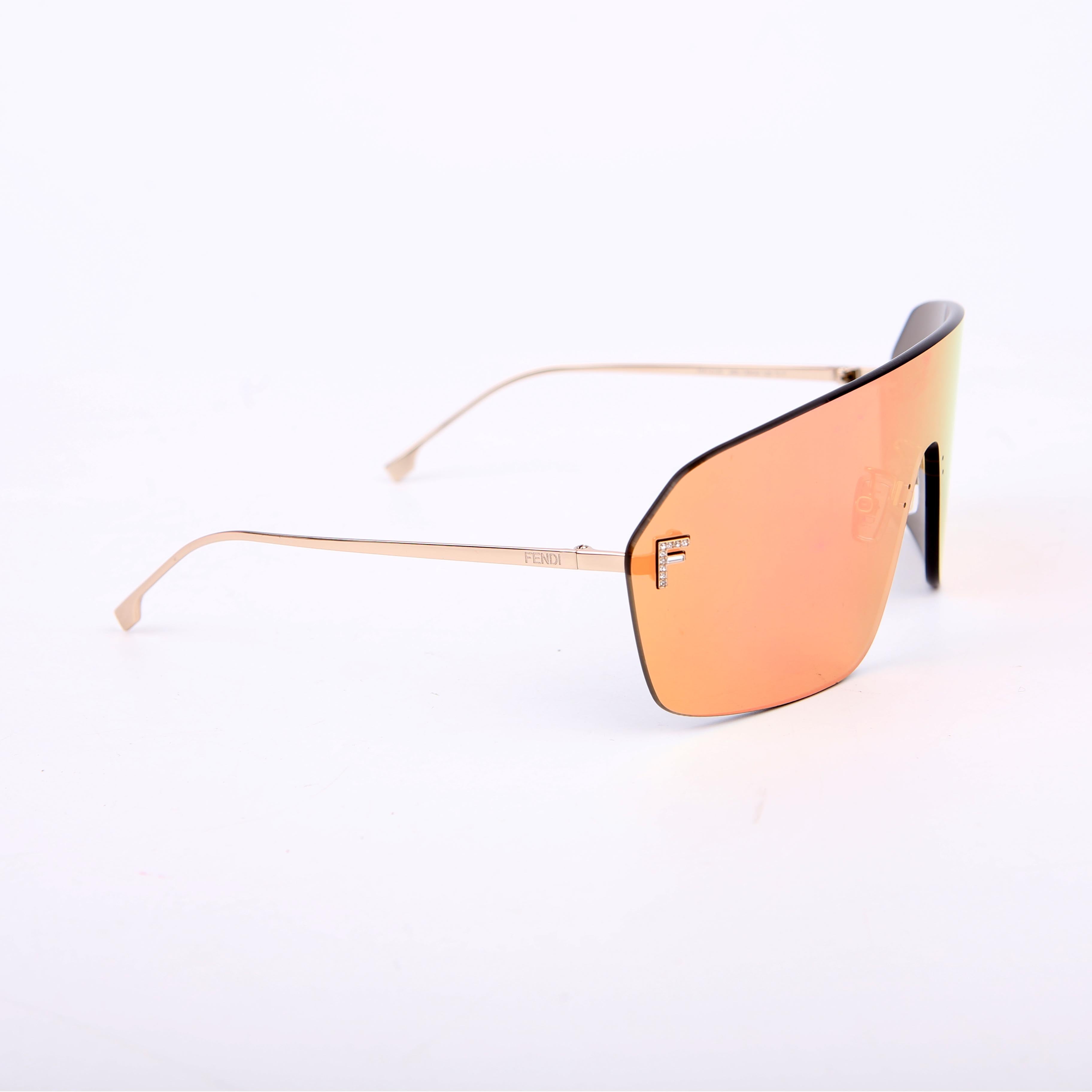 Fendi FE4121 Mirror Crystal Sunglasses Pink/Yellow