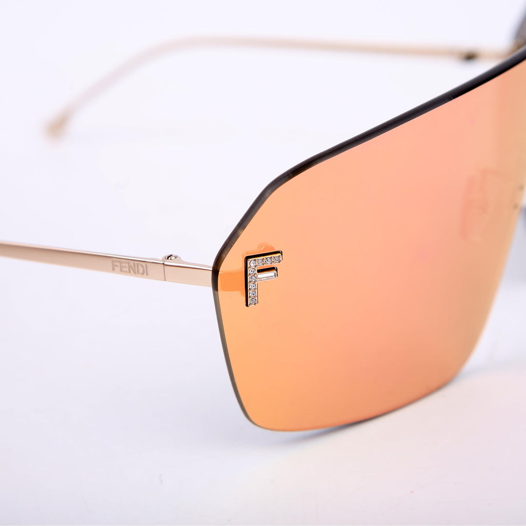 Fendi FE4121 Mirror Crystal Sunglasses Pink/Yellow