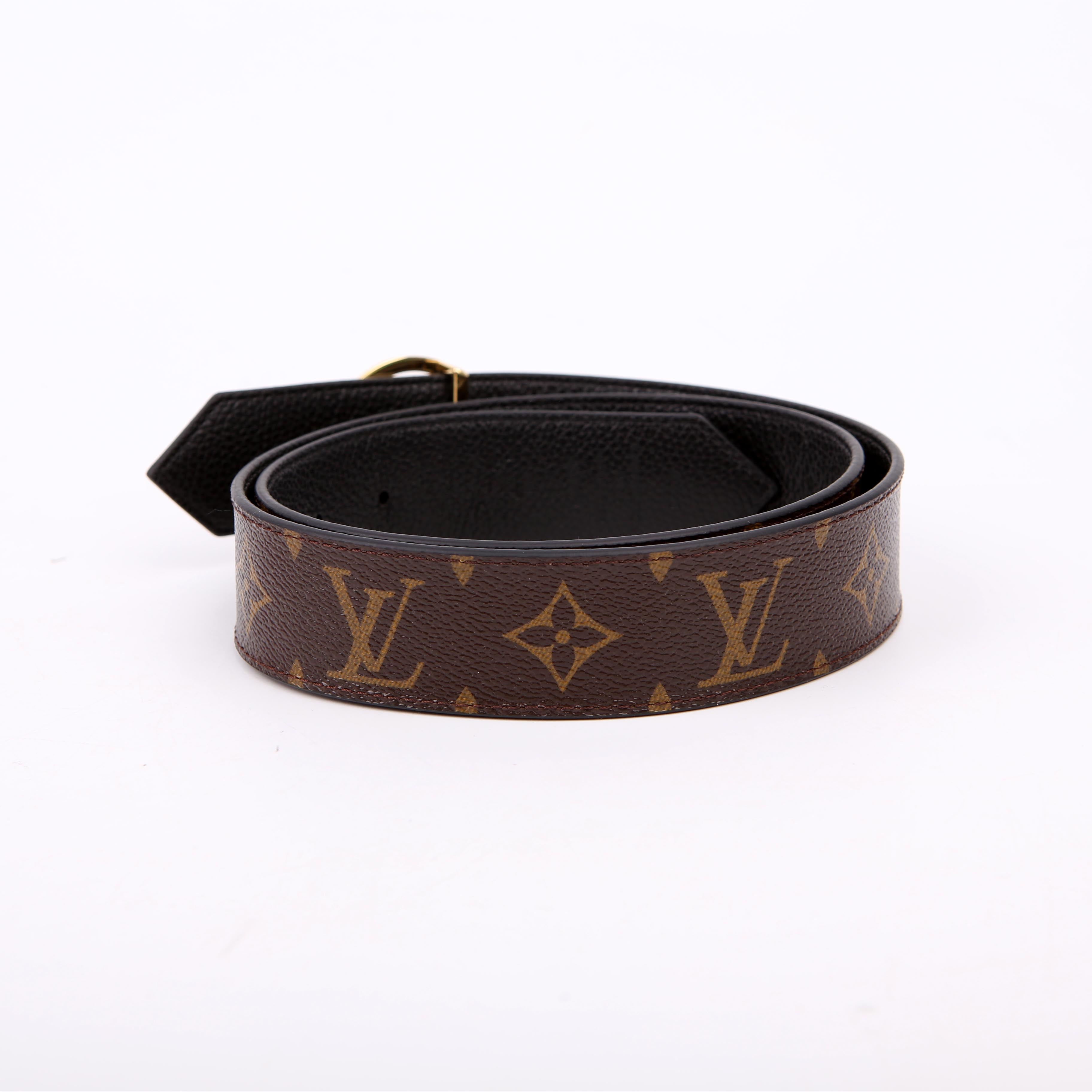LV Circle 35MM Reversible Leather/Monogra Belt Size 80/32