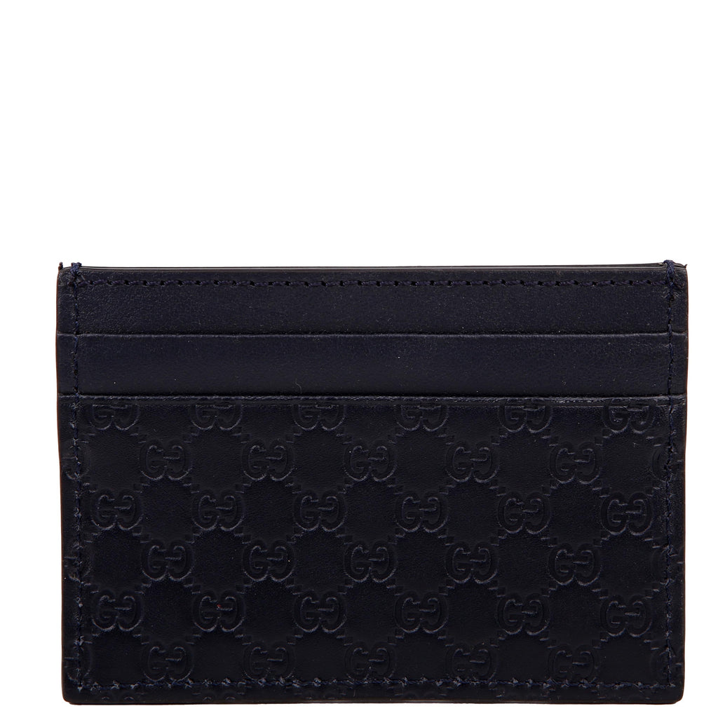 262837 Microguccissima Card Holder Navy Blue