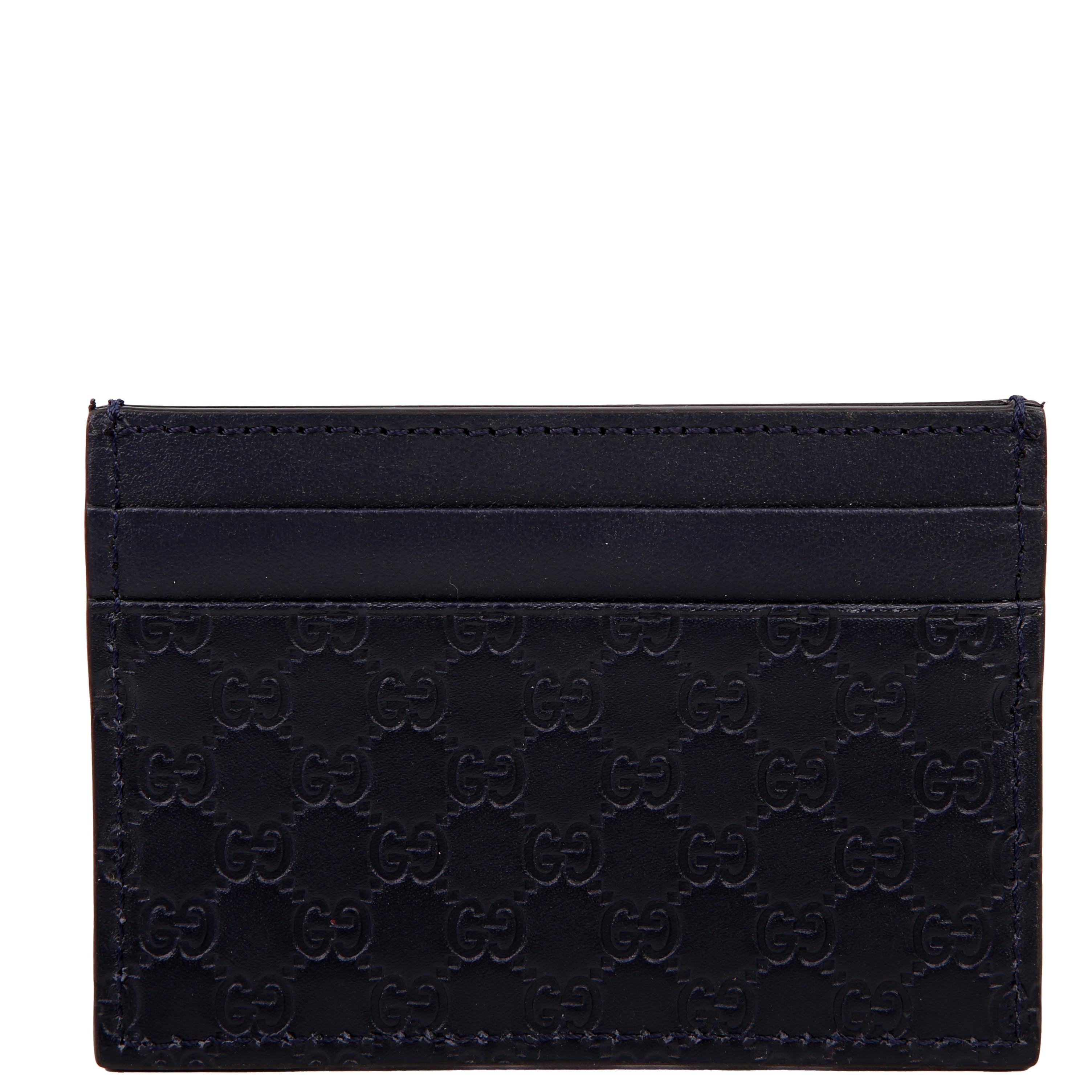 262837 Microguccissima Card Holder Navy Blue