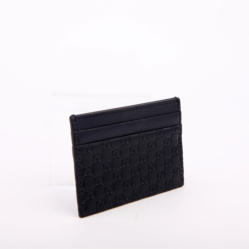262837 Microguccissima Card Holder Navy Blue