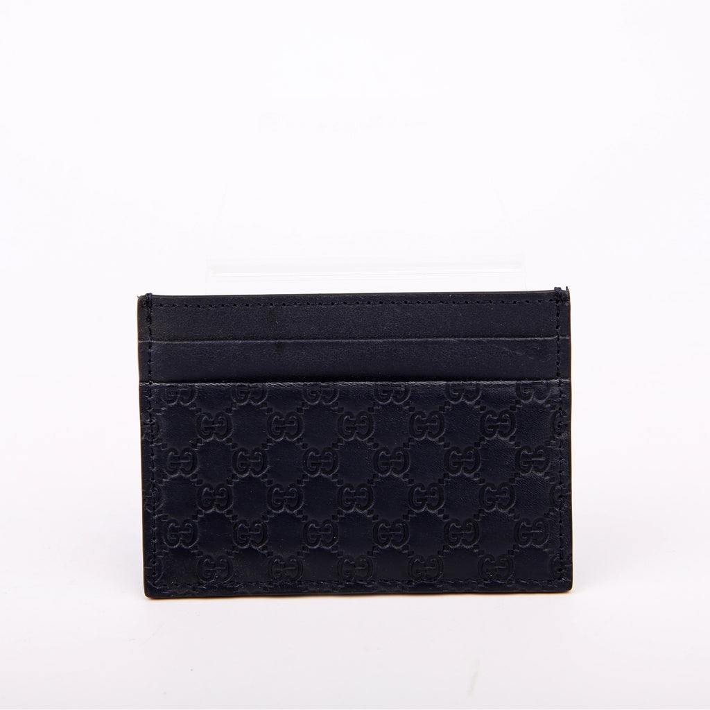 262837 Microguccissima Card Holder Navy Blue