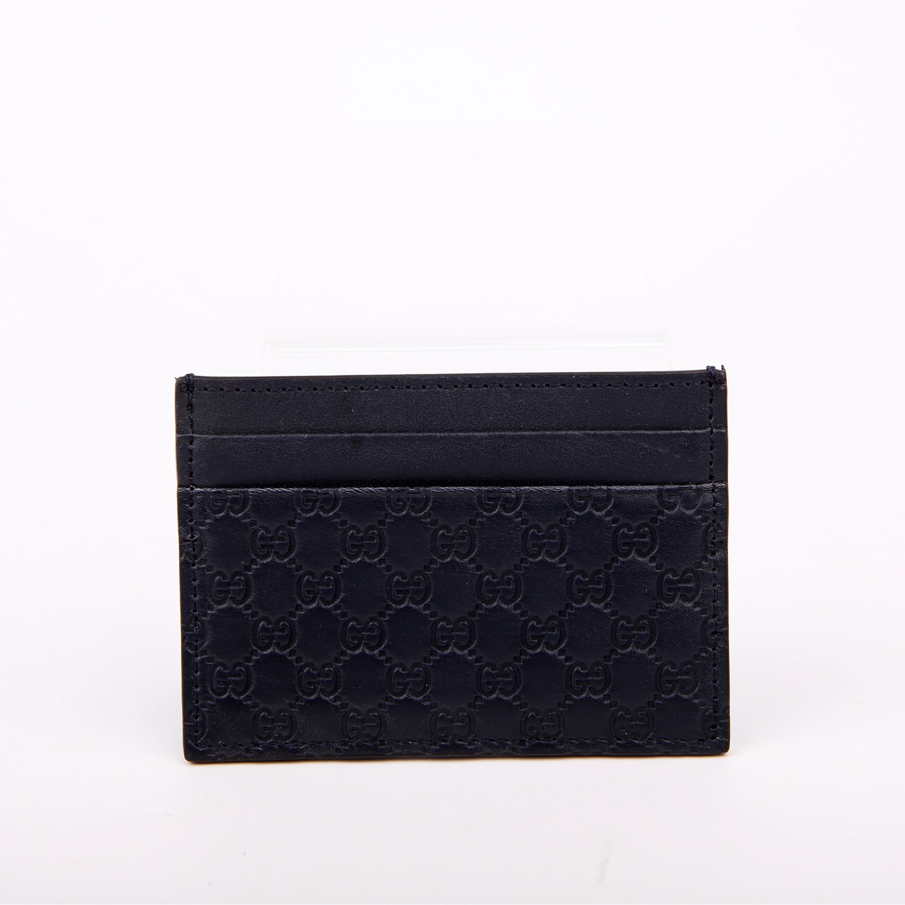 262837 Microguccissima Card Holder Navy Blue