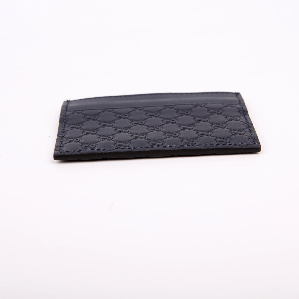 262837 Microguccissima Card Holder Navy Blue