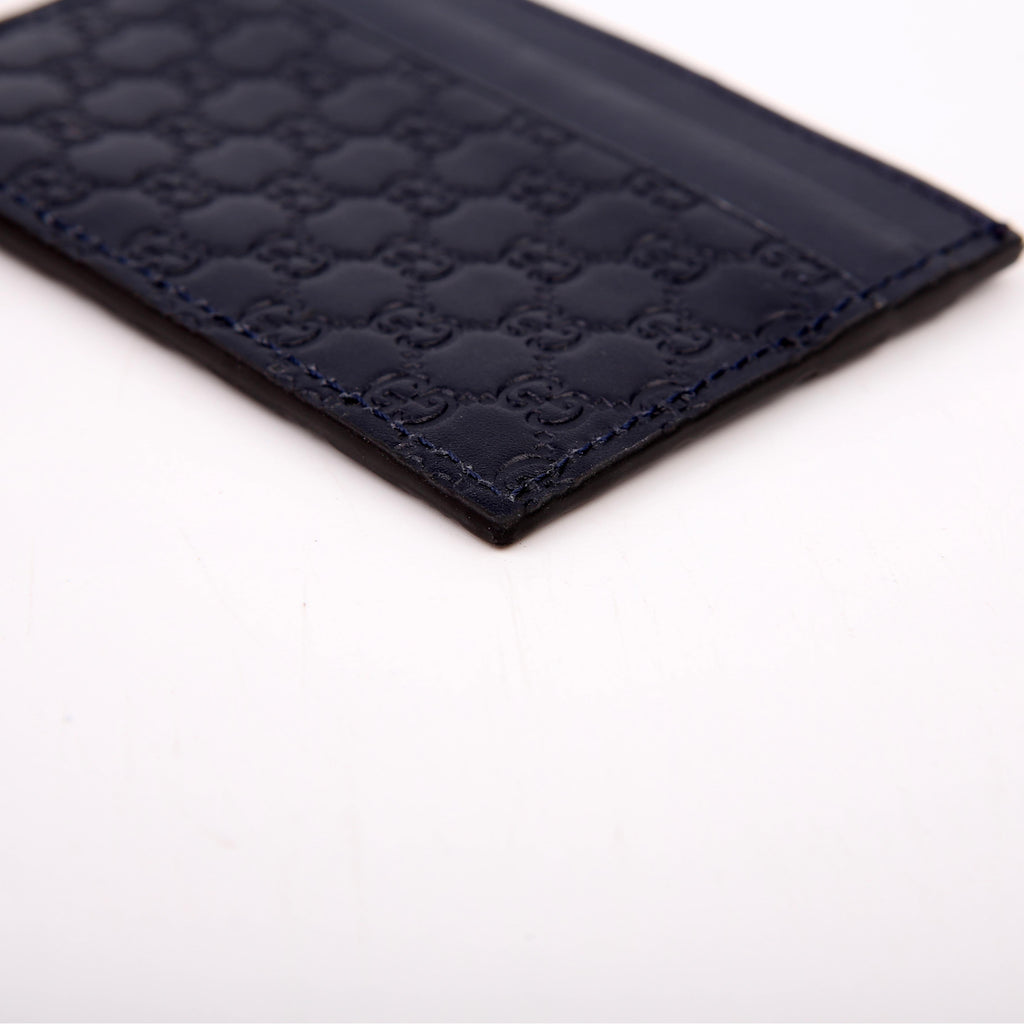 262837 Microguccissima Card Holder Navy Blue