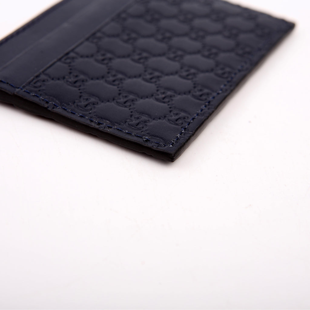 262837 Microguccissima Card Holder Navy Blue