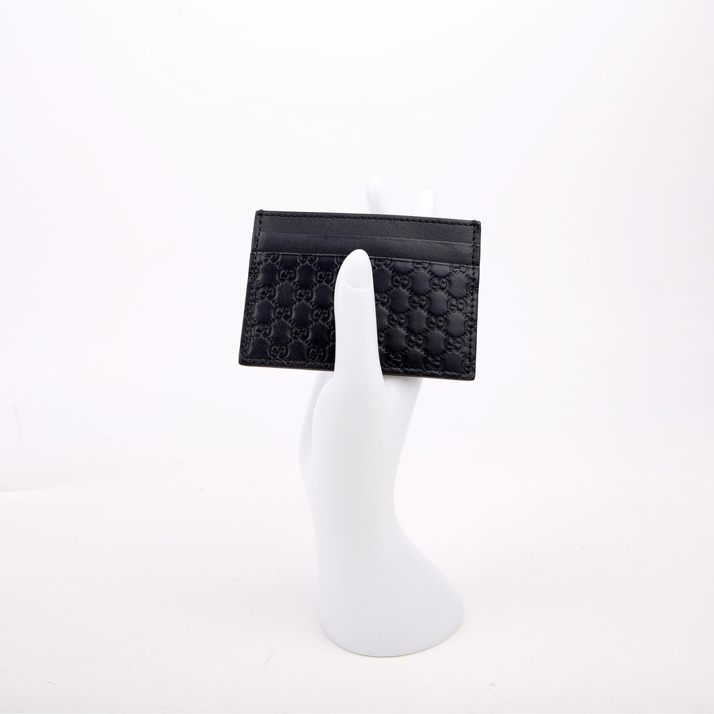 262837 Microguccissima Card Holder Navy Blue