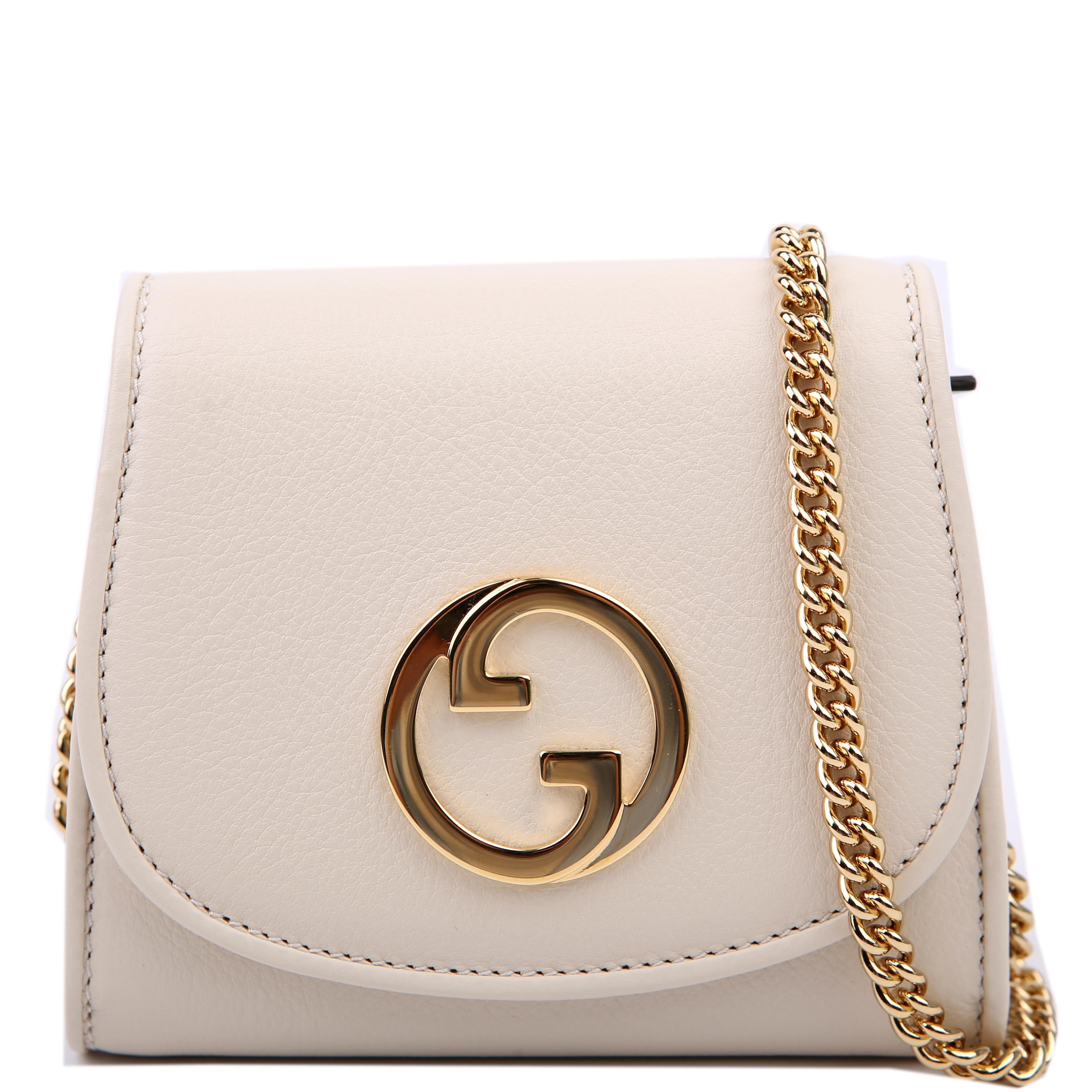 Gucci 725219 Blondie Leather Chain Wallet White