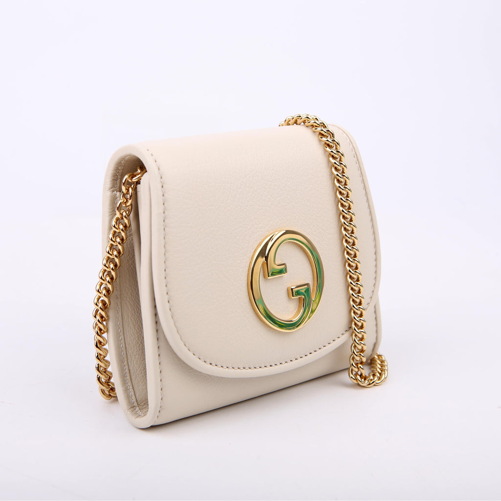 Gucci 725219 Blondie Leather Chain Wallet White