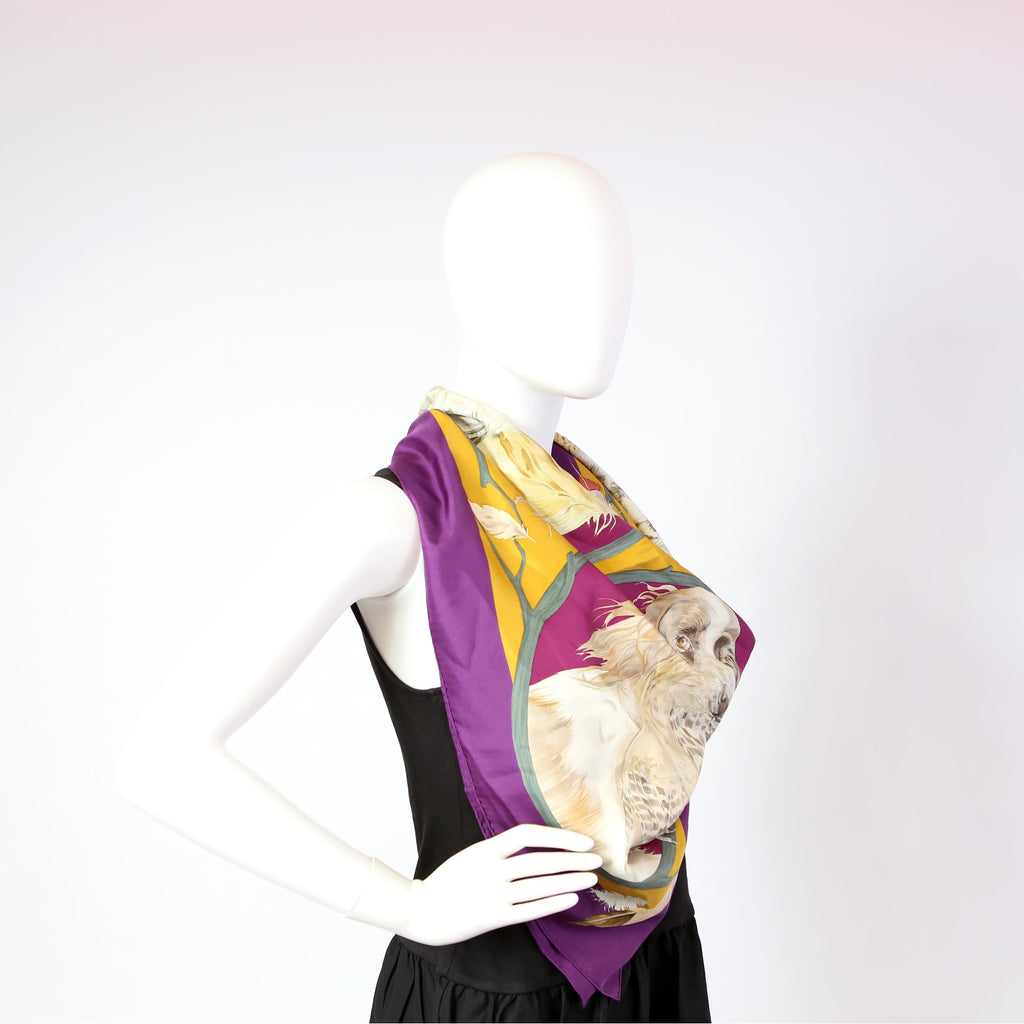 Hermes Chiens Au Rapport Silk Scarf