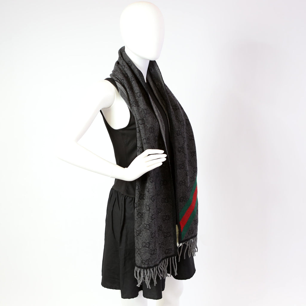 Gucci GG Web Wool Stole Scarf