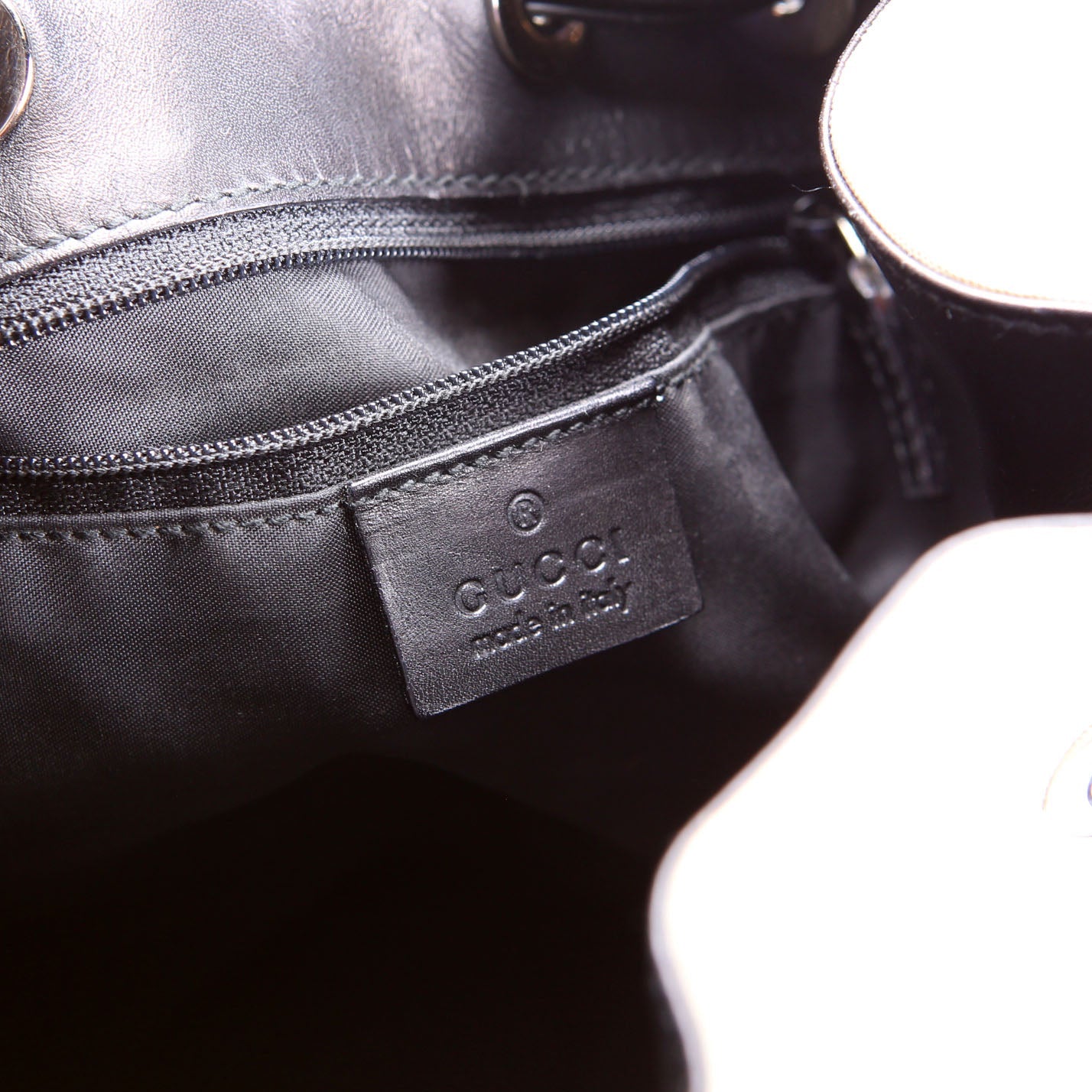 Gucci 001.0340 Jackie 1961 Drawstring Hobo Nylon Beige/Black