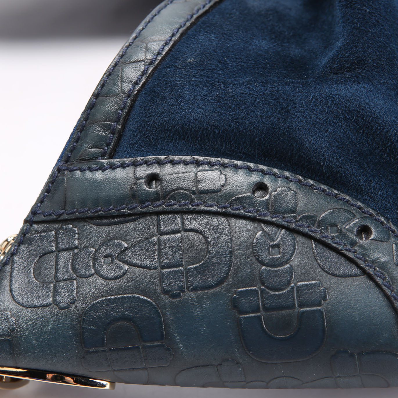 Gucci 145764 Suede Glam Hobo Blue