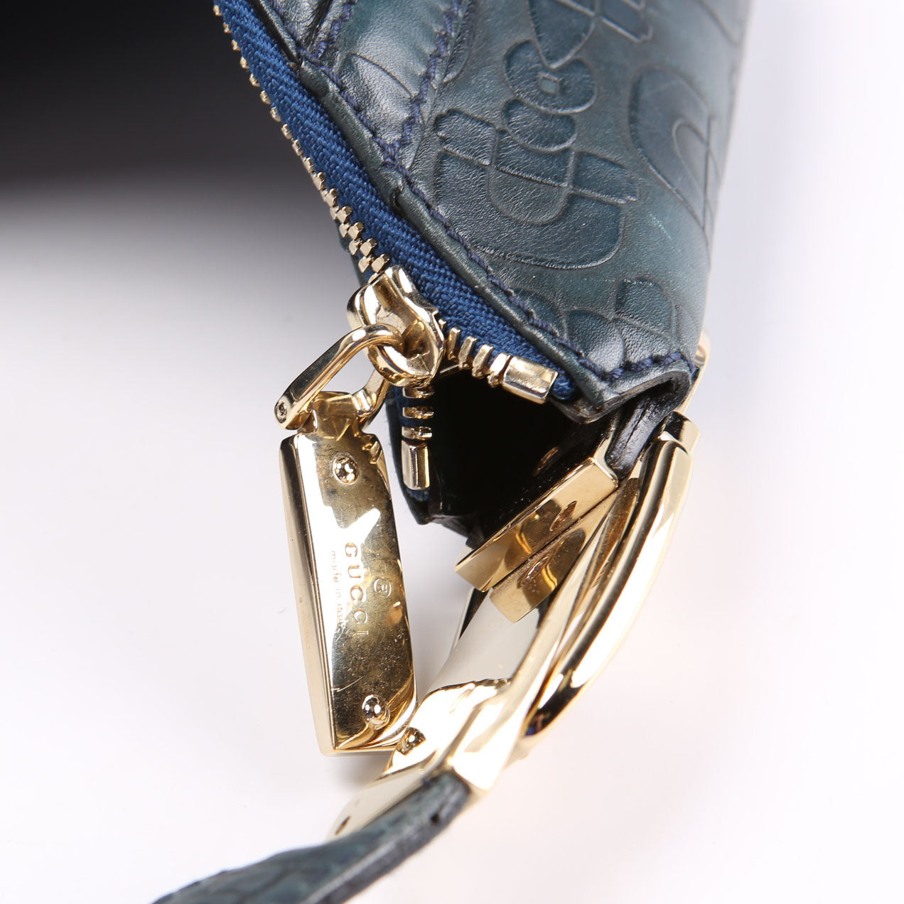 Gucci 145764 Suede Glam Hobo Blue
