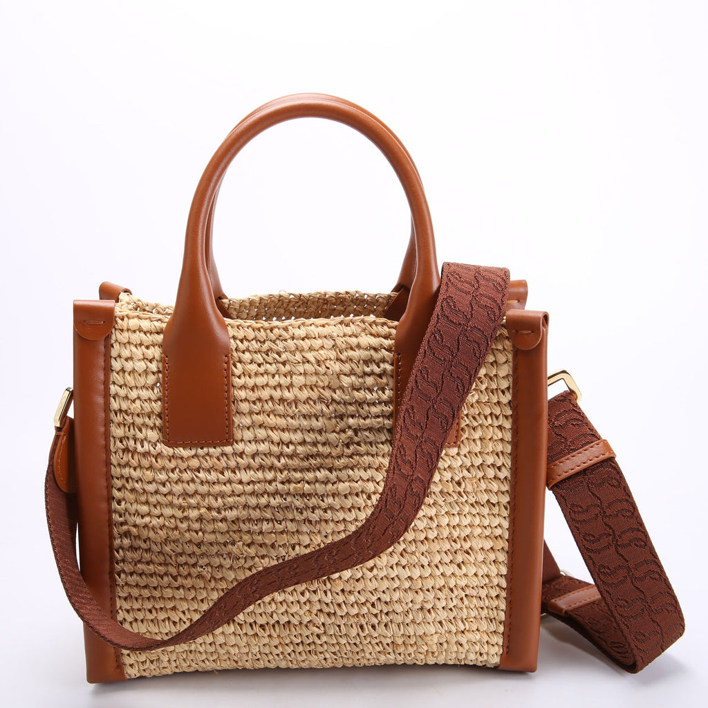 By My Side Raffia Tote Mini Tan/Brown