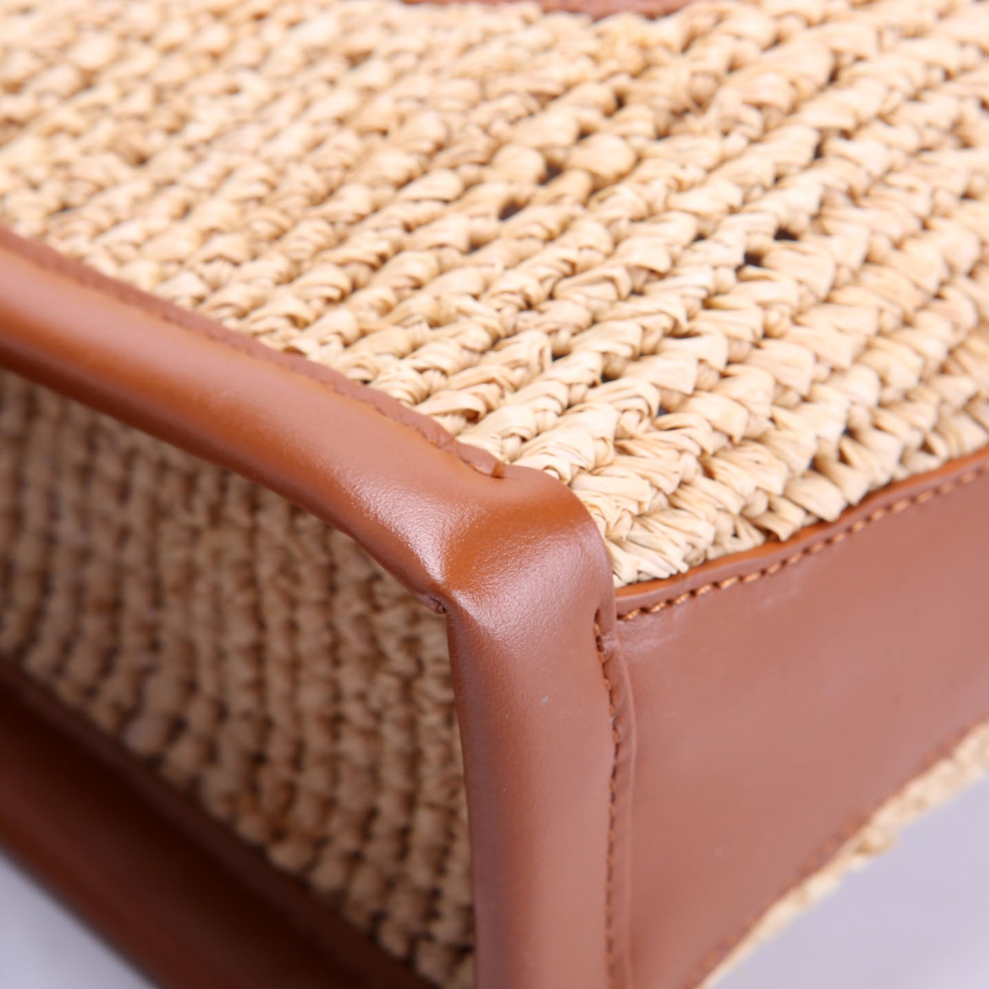 By My Side Raffia Tote Mini Tan/Brown