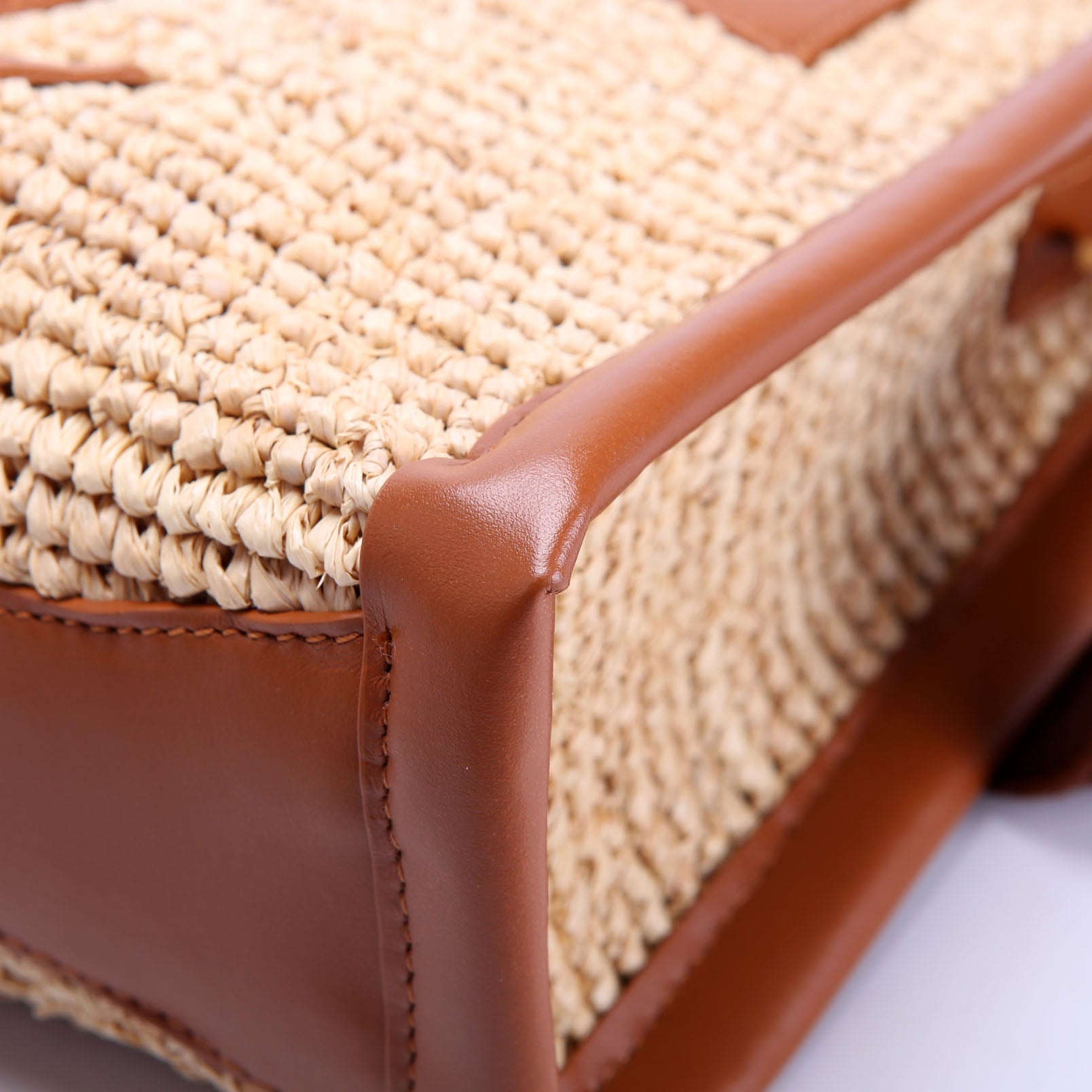 By My Side Raffia Tote Mini Tan/Brown
