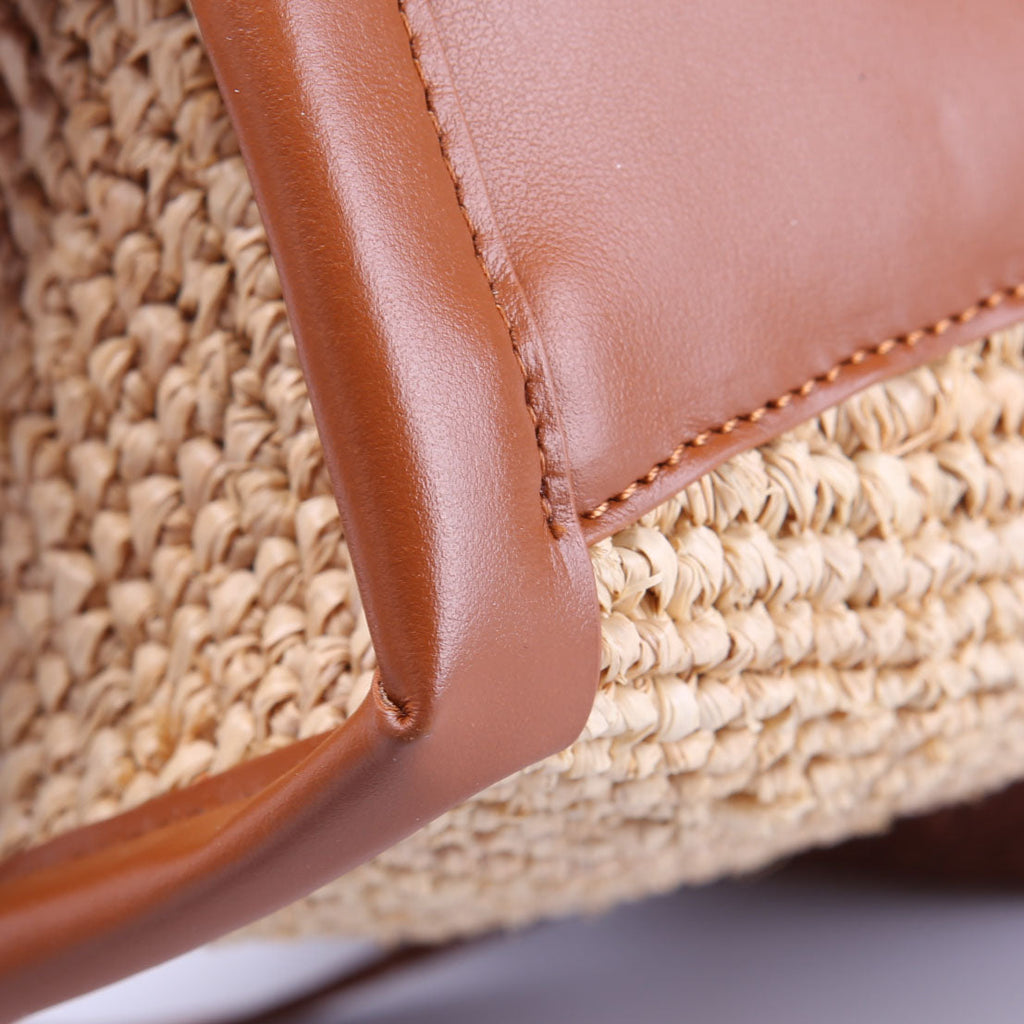 By My Side Raffia Tote Mini Tan/Brown