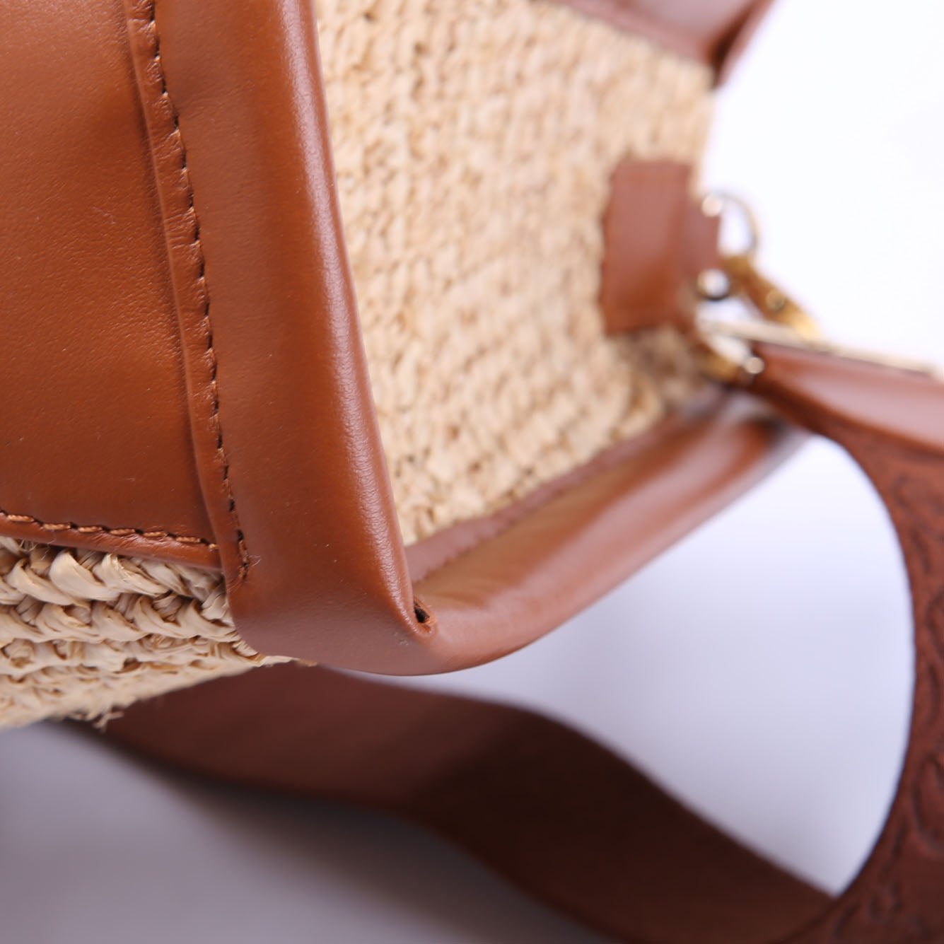 By My Side Raffia Tote Mini Tan/Brown